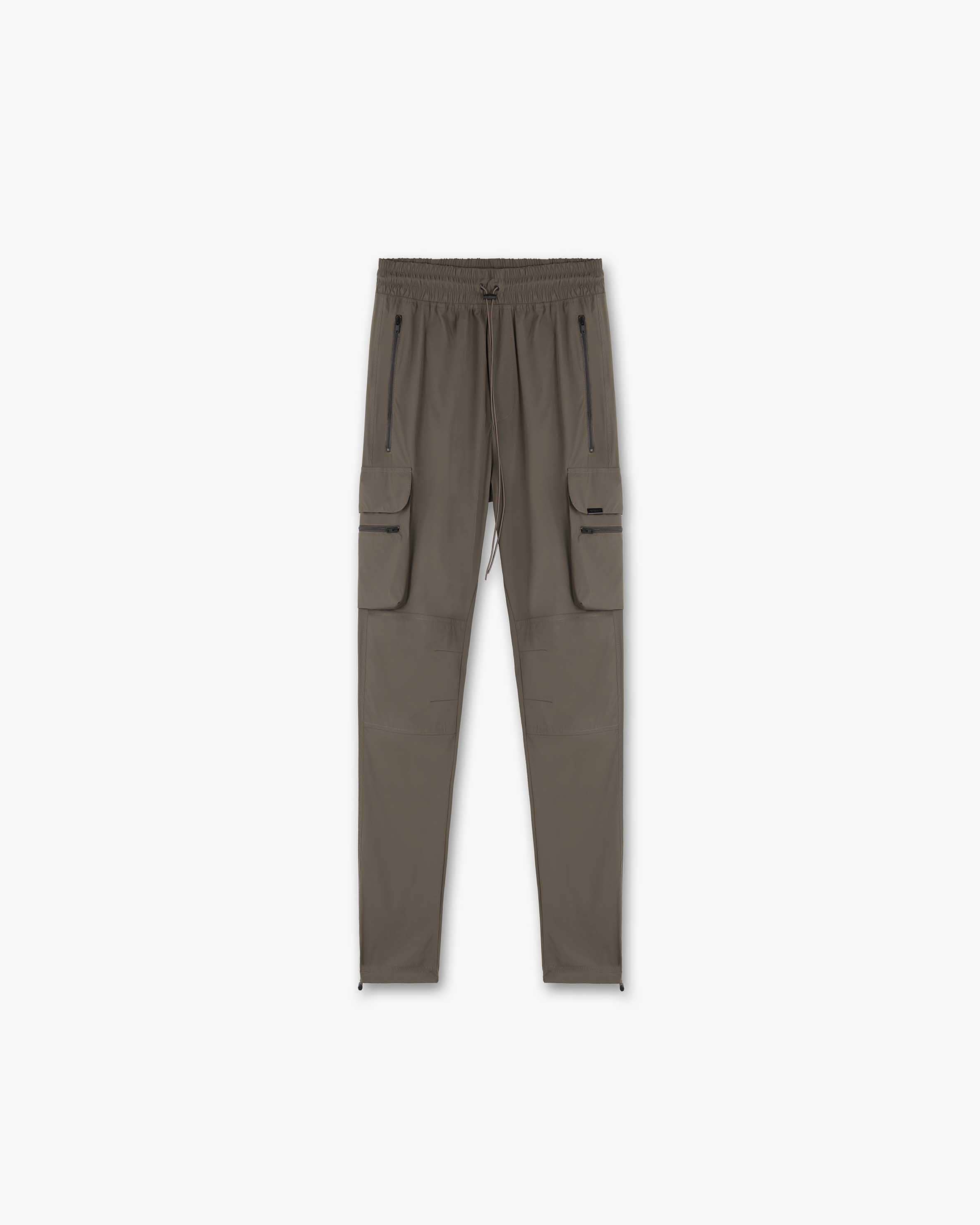 Front product image of mens olive pants on a plain white background | 247 Pant in Olive | Relaxed fit pants with elasticated waistband | 247 Pants | Represent Clo