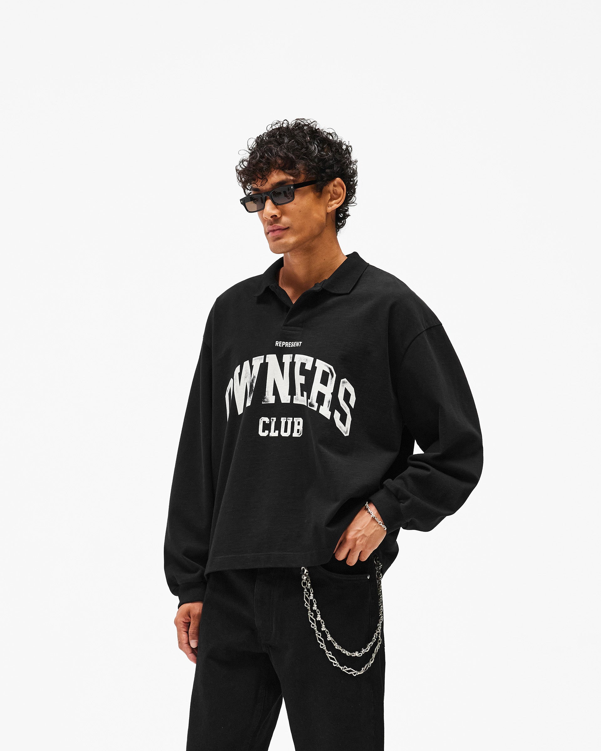 Represent Owners Club Rugby Polo - Jet Black