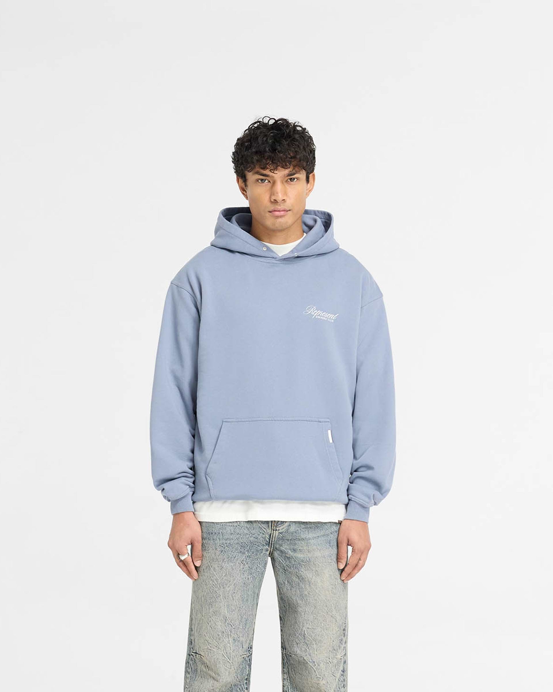 Represent Owners Club Script Hoodie - Bleu Poussiéreux