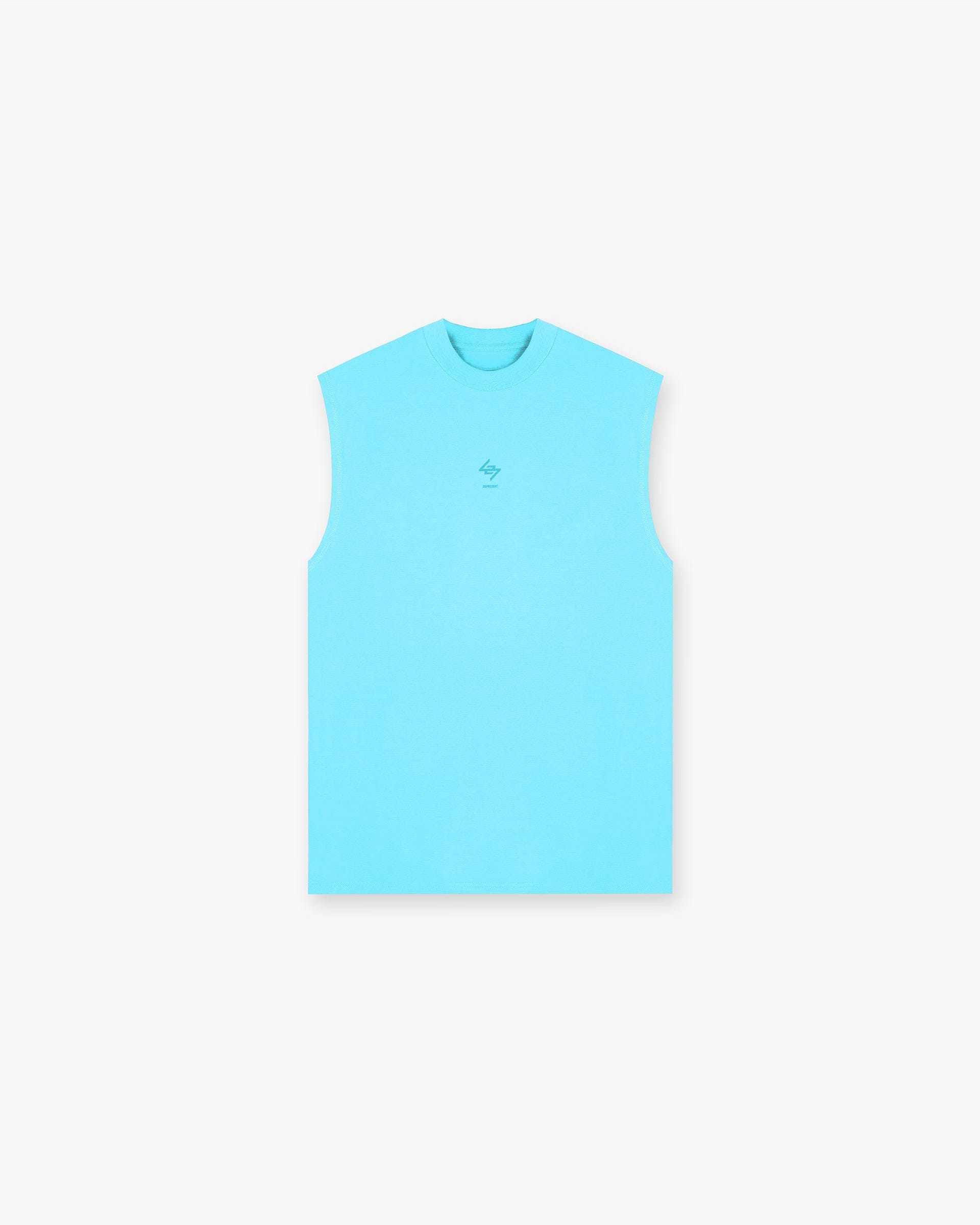 Front product image of a mens blue oversized tank on a plain white background | 247 Oversized Tank in Ultra Blue | Cotton oversized tank | 247 T-Shirts | Represent Clo