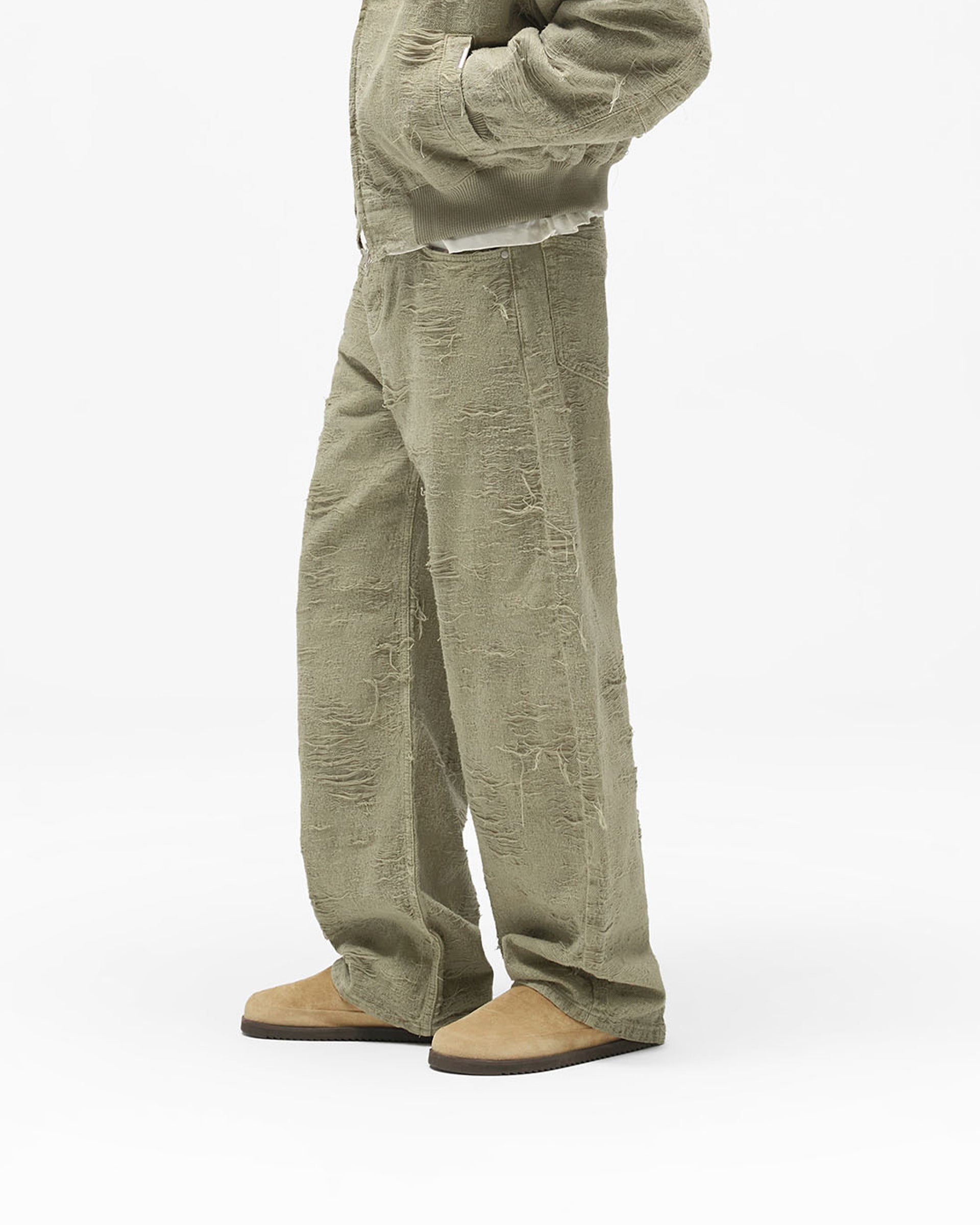 Anarchy Denim - Stone - Cropped Model - Side