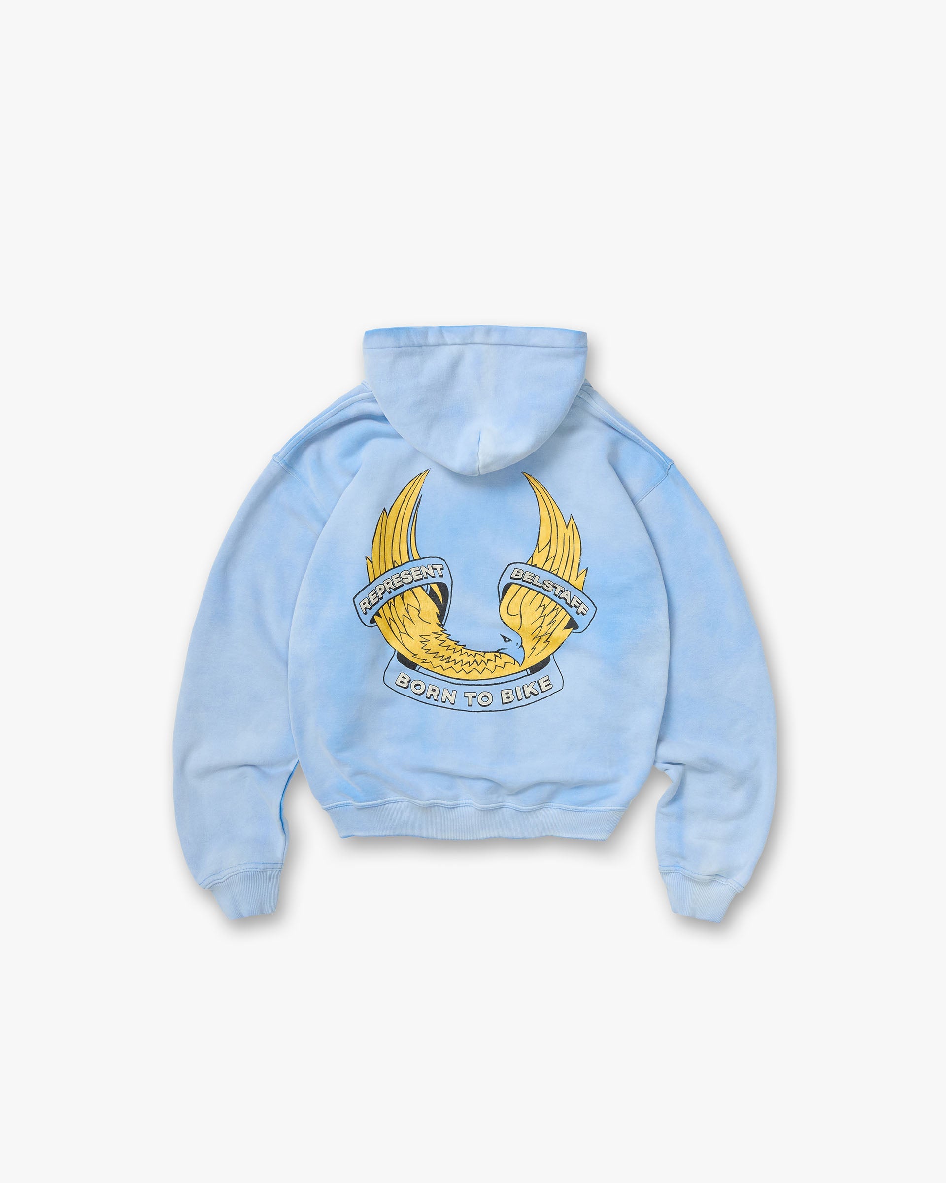Represent X Belstaff Born To Bike Hoodie - Mid Blue