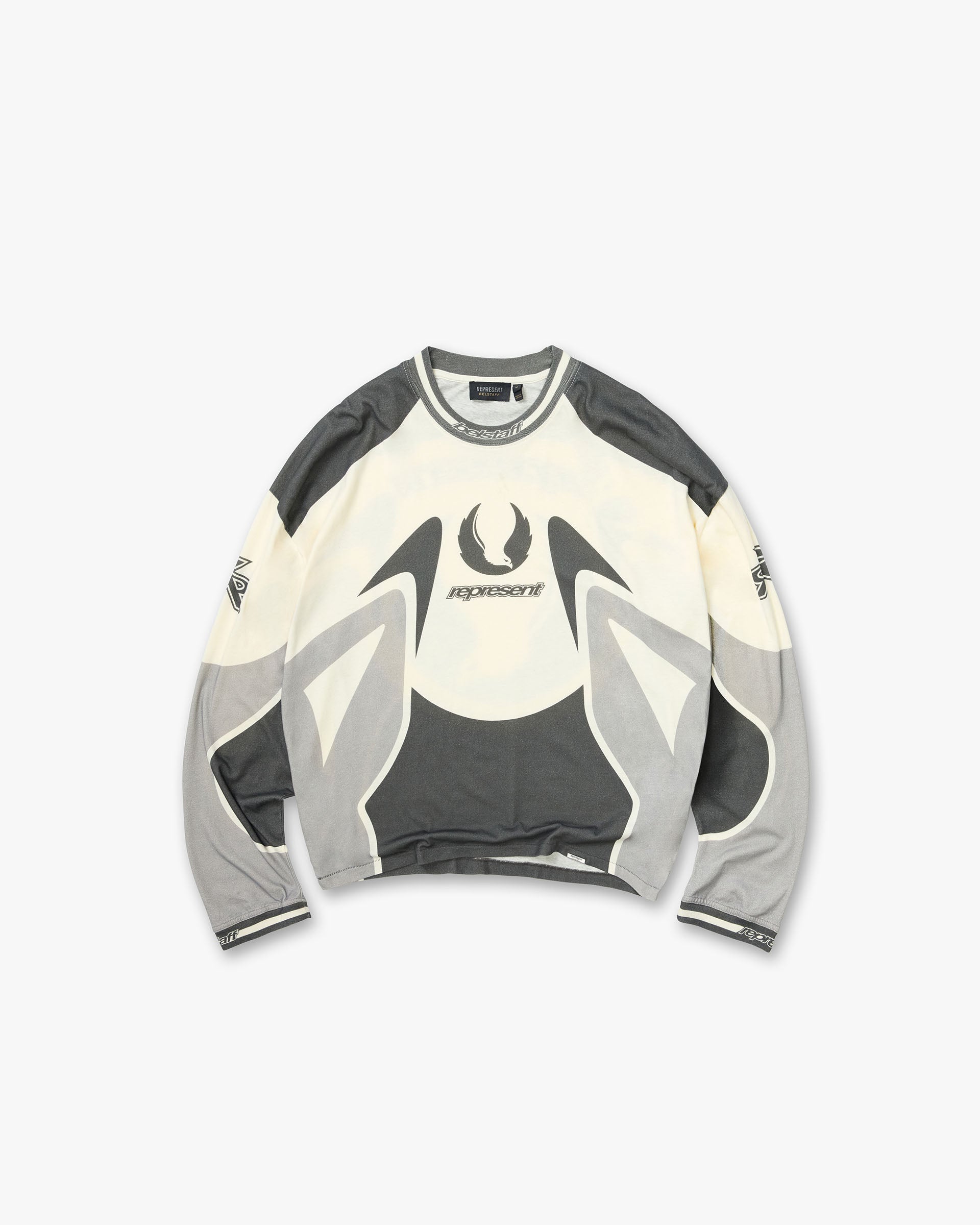 Represent X Belstaff Long Sleeve Racing T-Shirt - Dark Grey