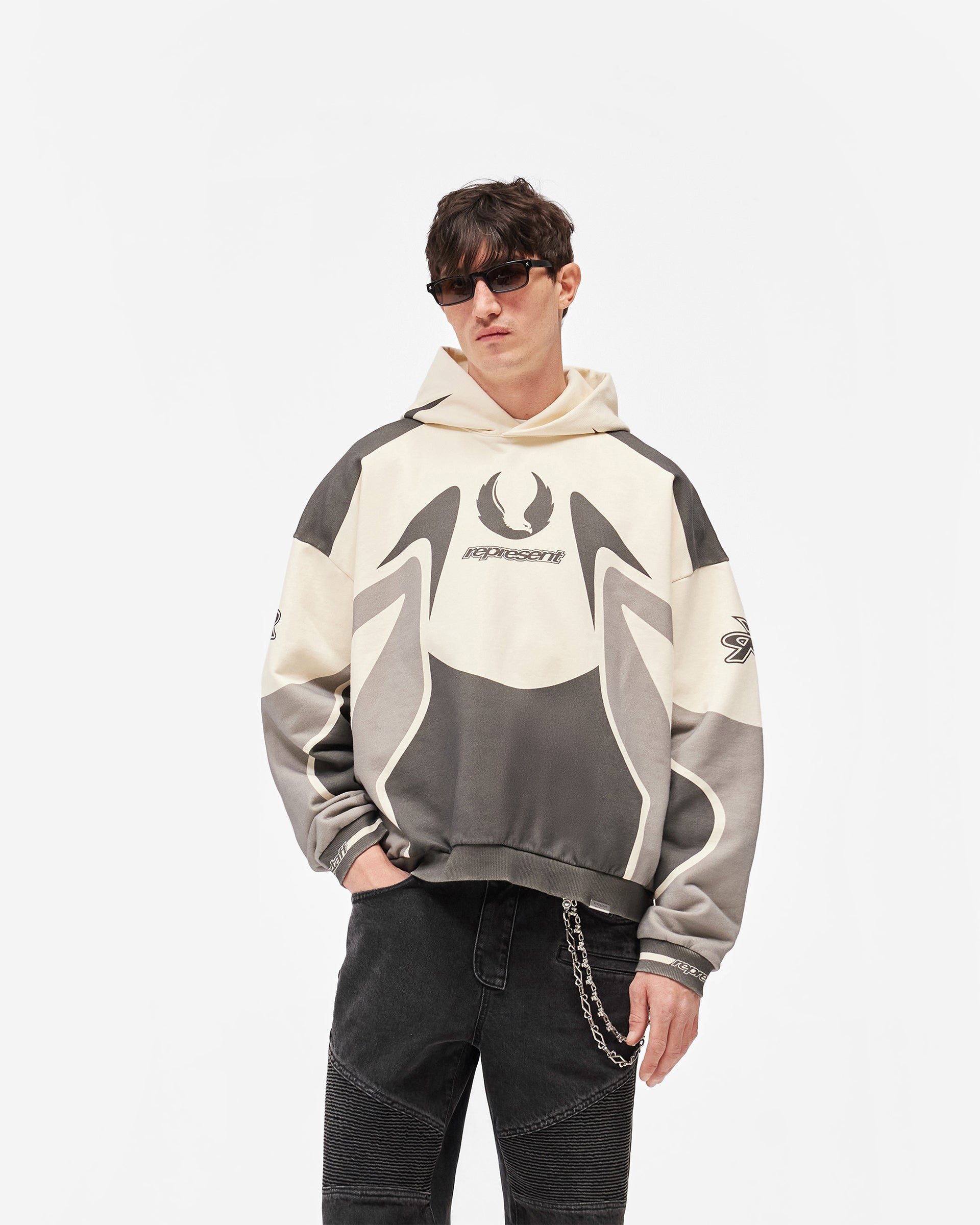 Represent X Belstaff Racing Hoodie - Dark Grey