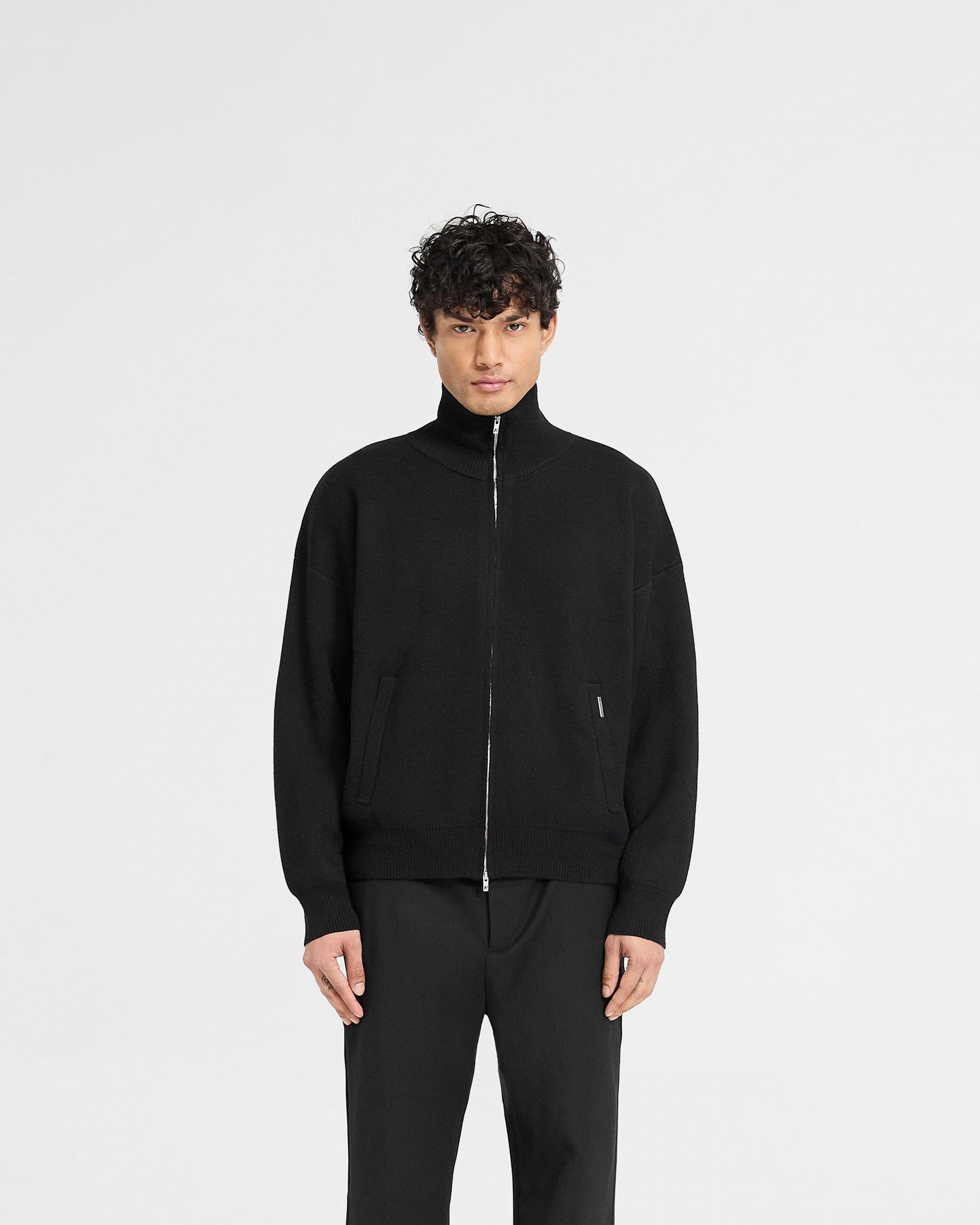 Initial Knitted Track Jacket - Negro Intenso
