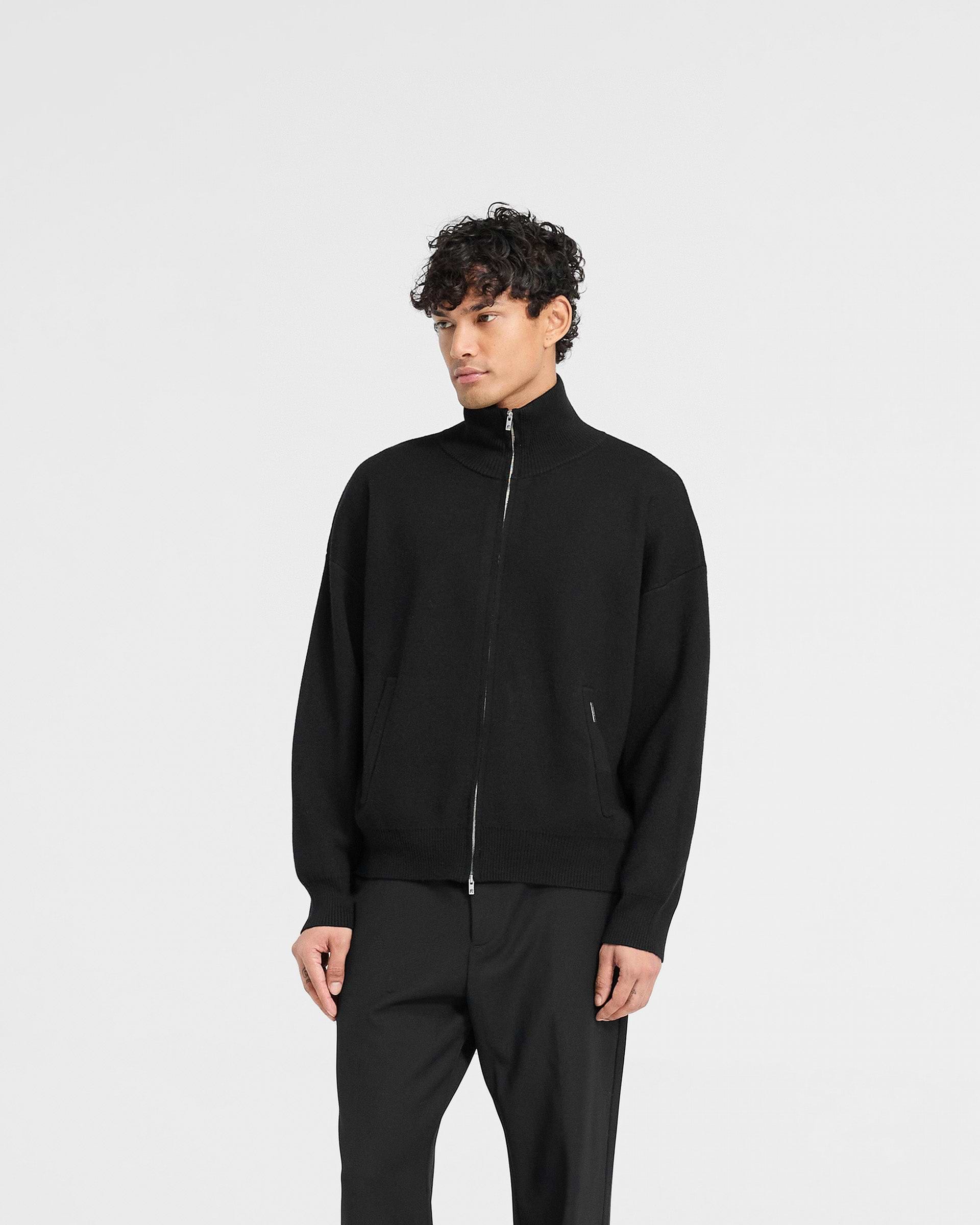 Initial Knitted Track Jacket - Negro Intenso