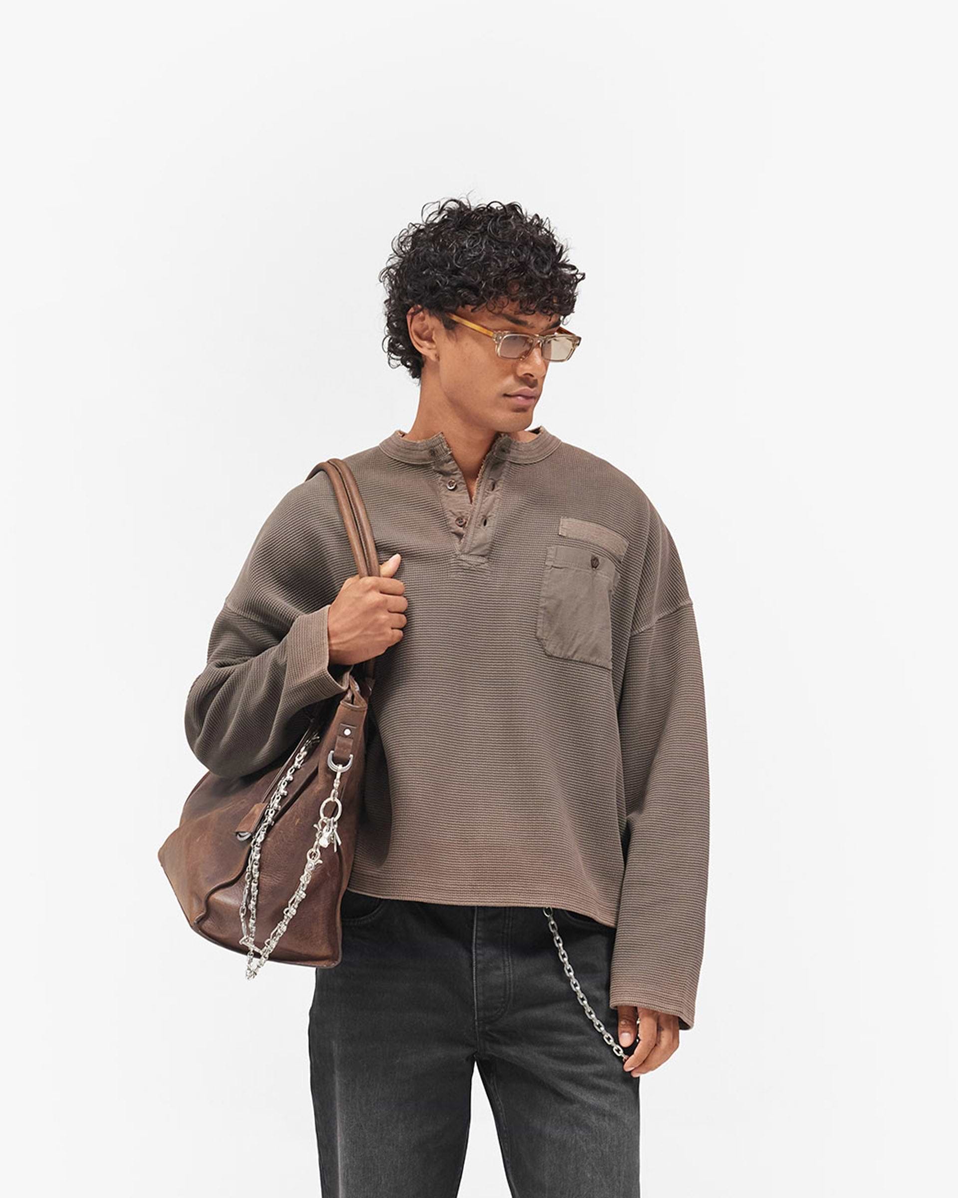 Heavyweight Henley Sweater - Vintage Falcon