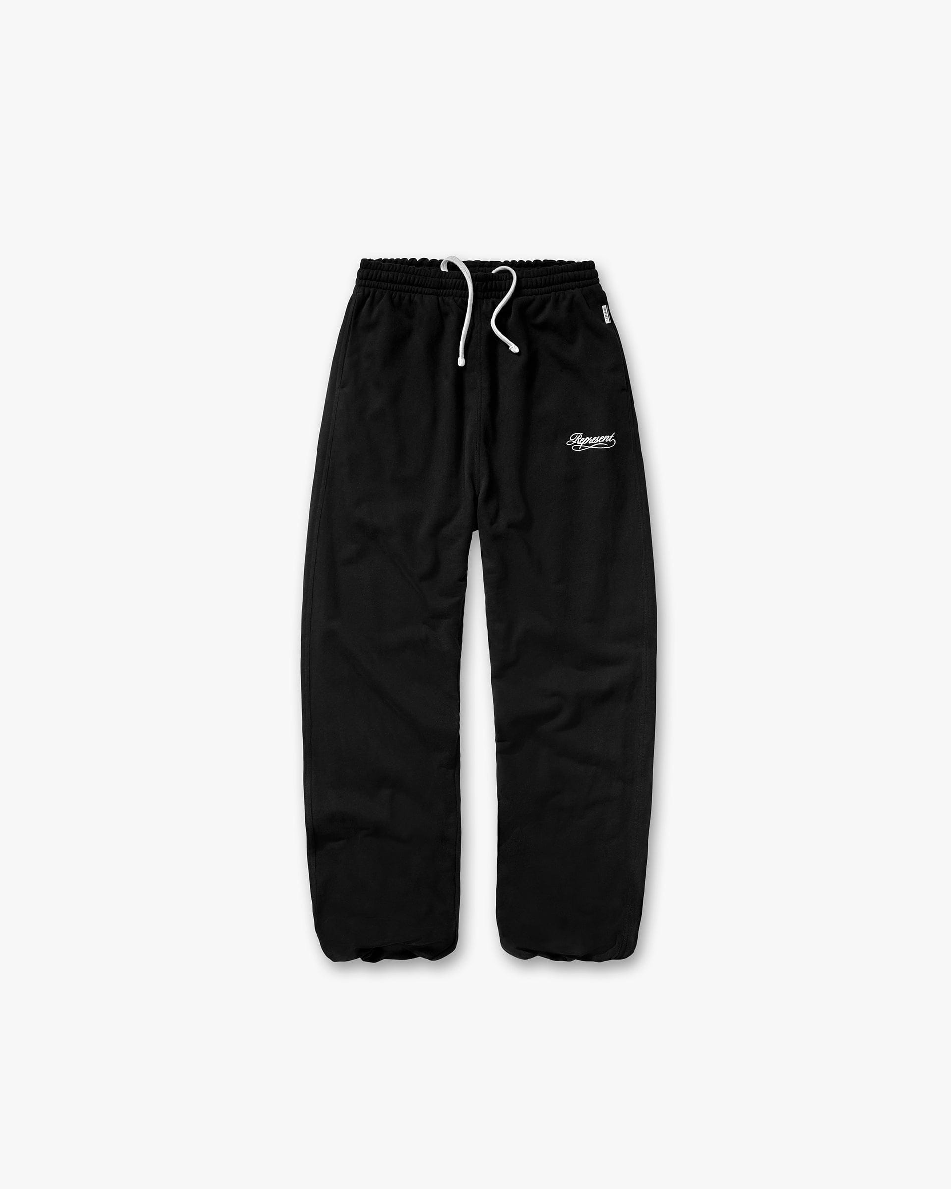 Dual Layer Script Sweatpants - Jet Black
