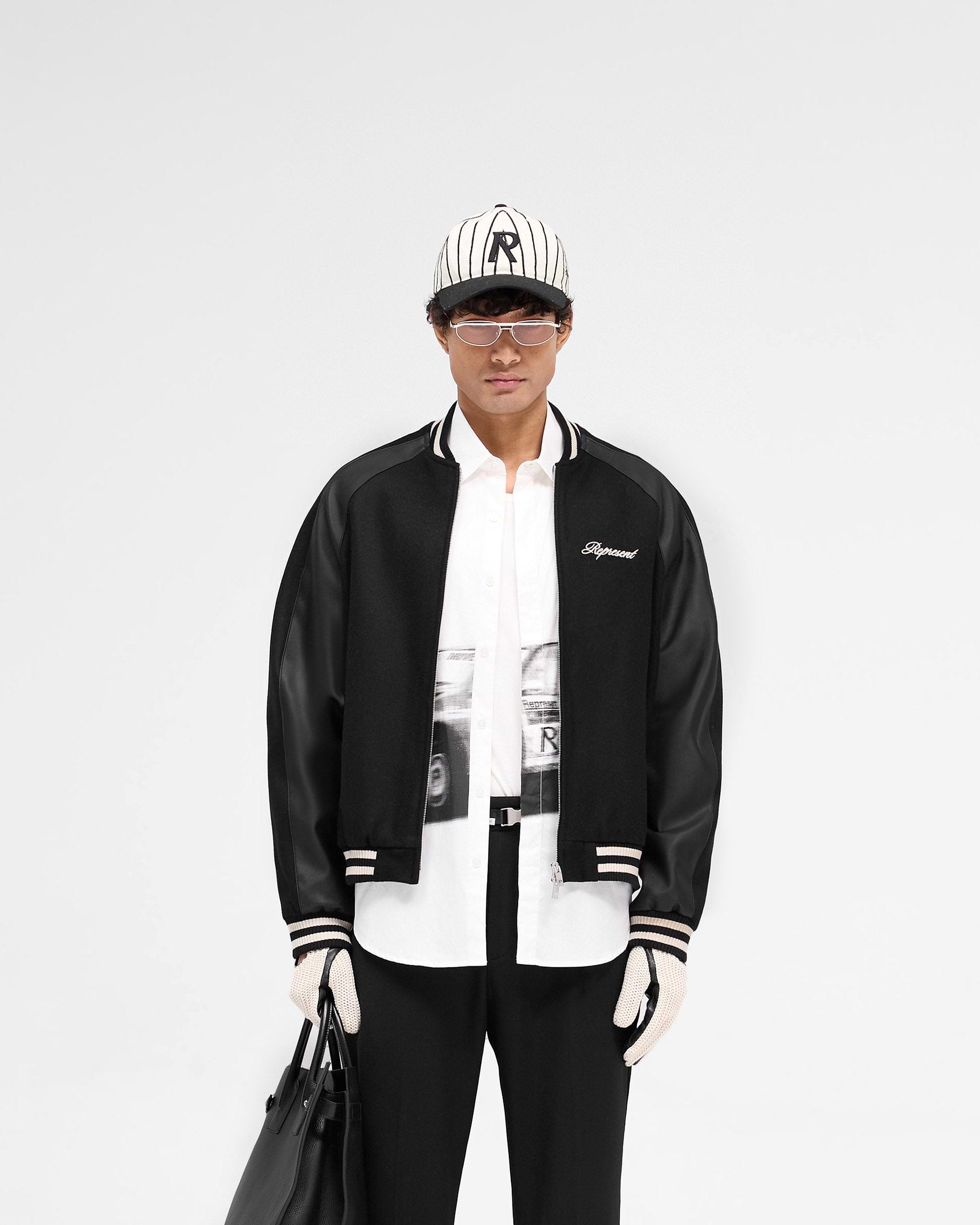 Raglan Veste Varsity - Noir