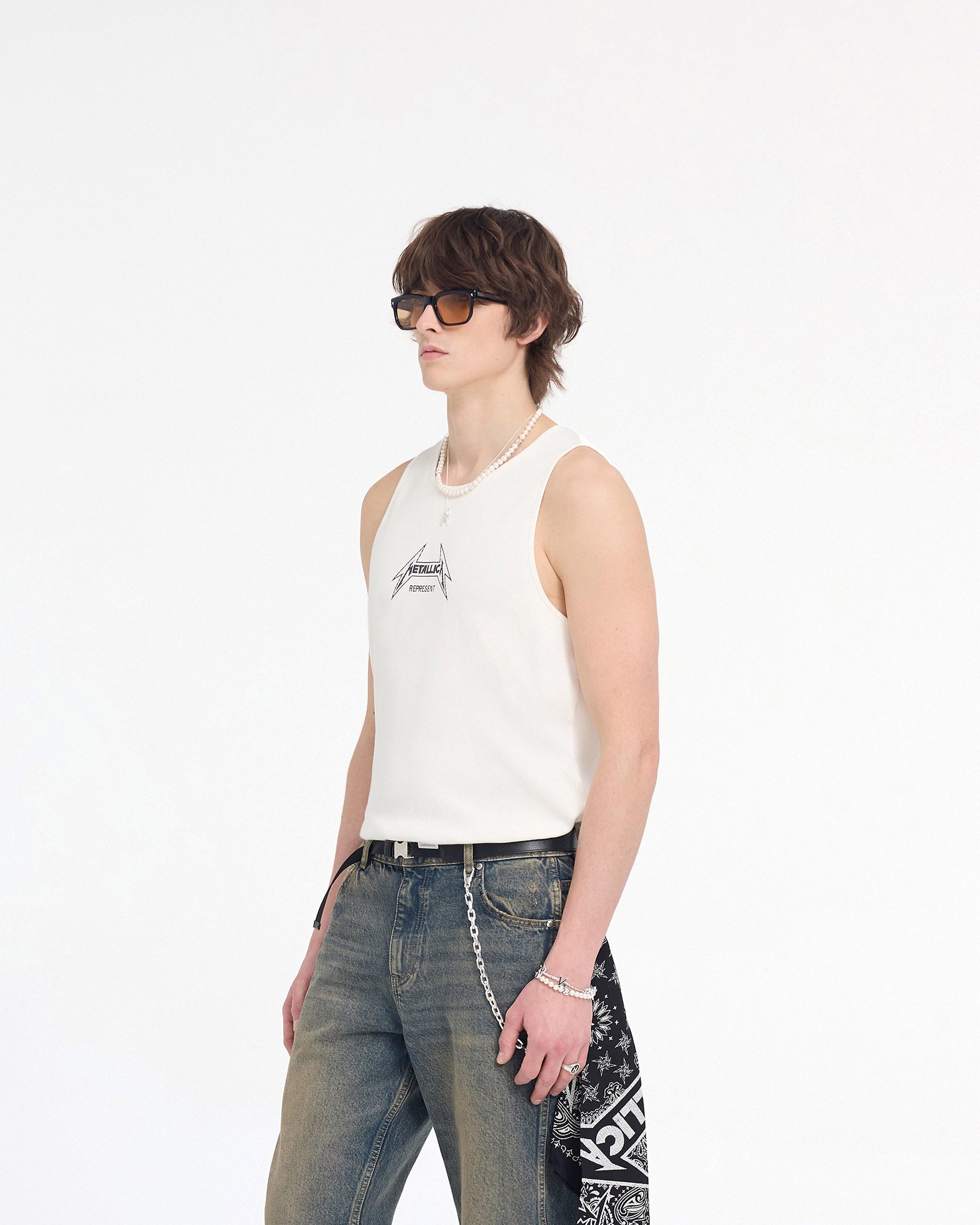 Represent X Metallica Local Crew Vest - Blanco Plano