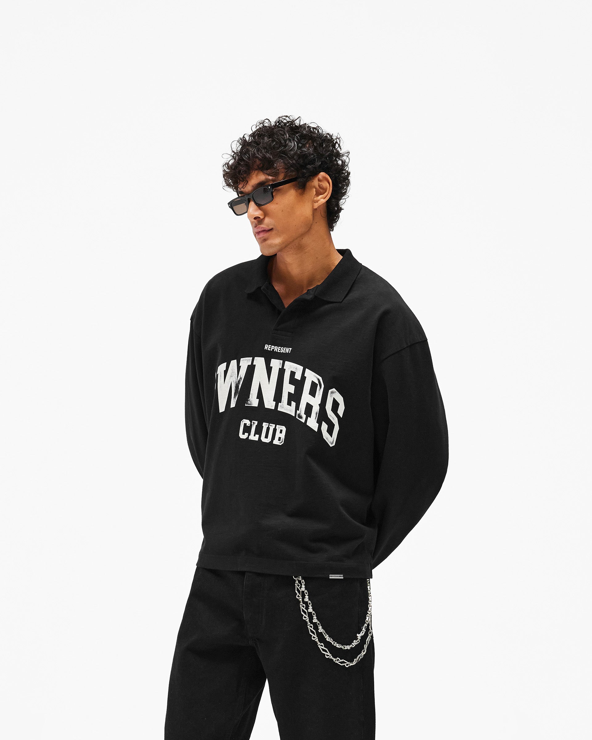 Represent Owners Club Rugby Polo - Jet Black