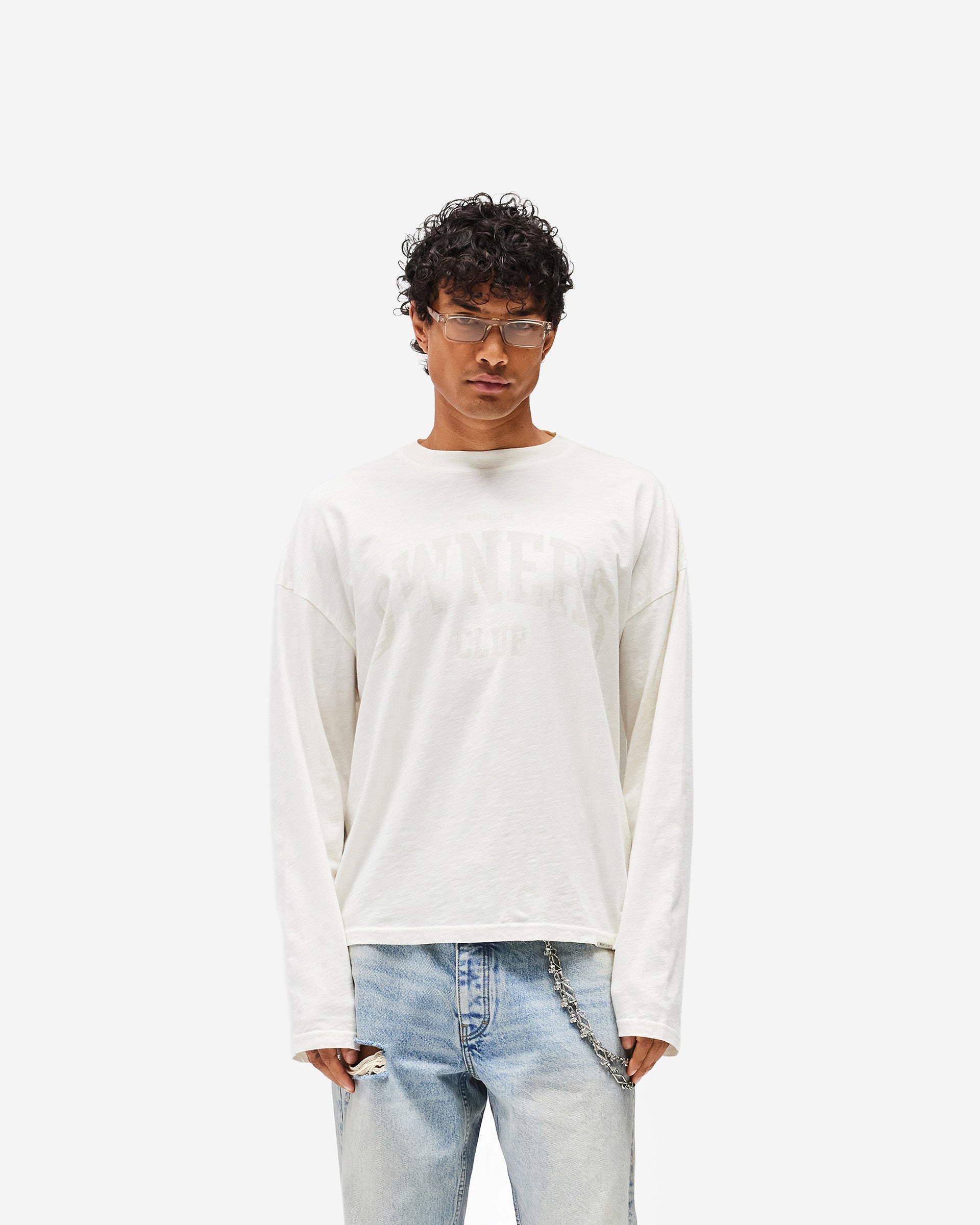 Represent Owners Club Long Sleeve T-Shirt - Chalk