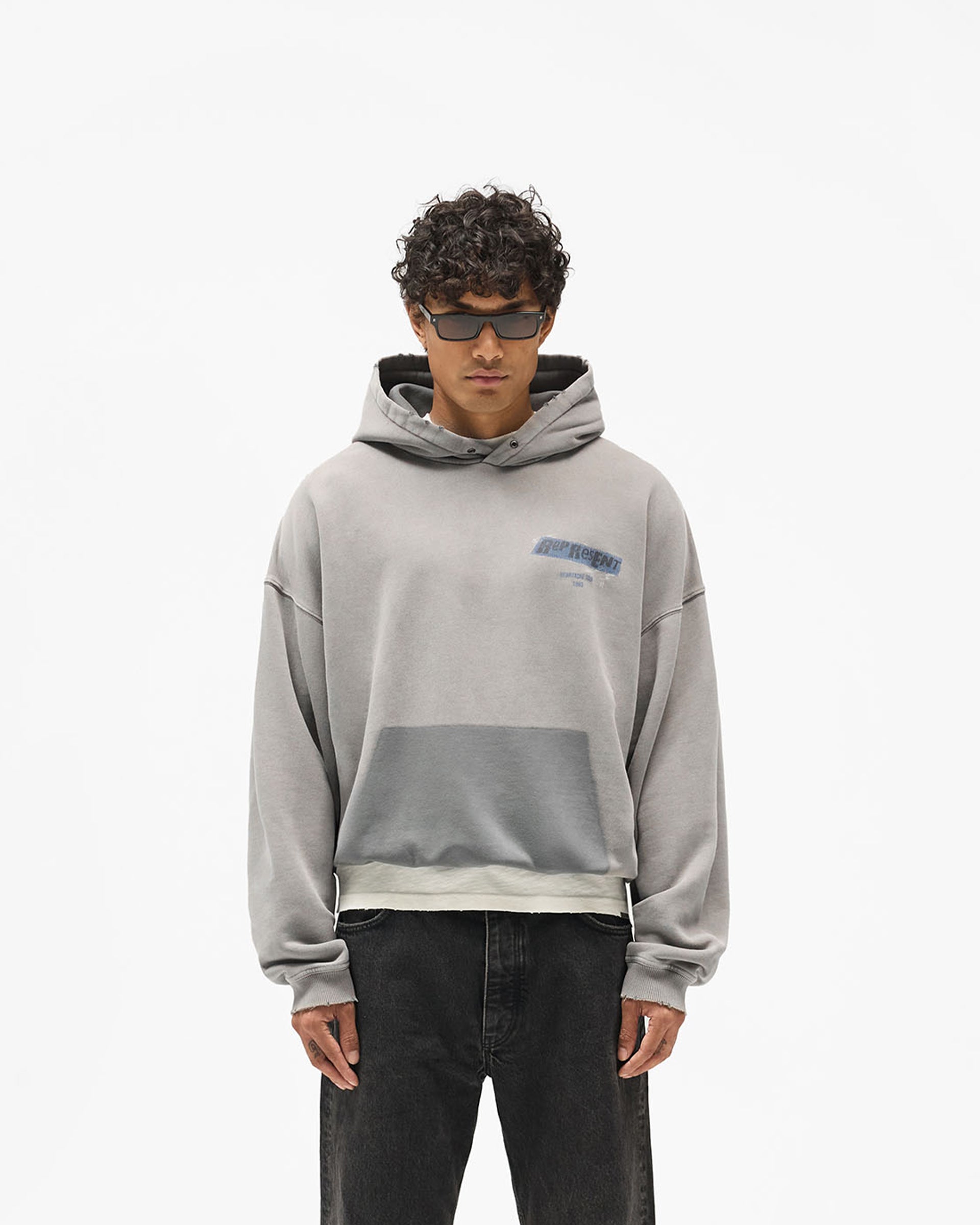 Ransom Hoodie - Oxidised Grey - Cropped Model - Front