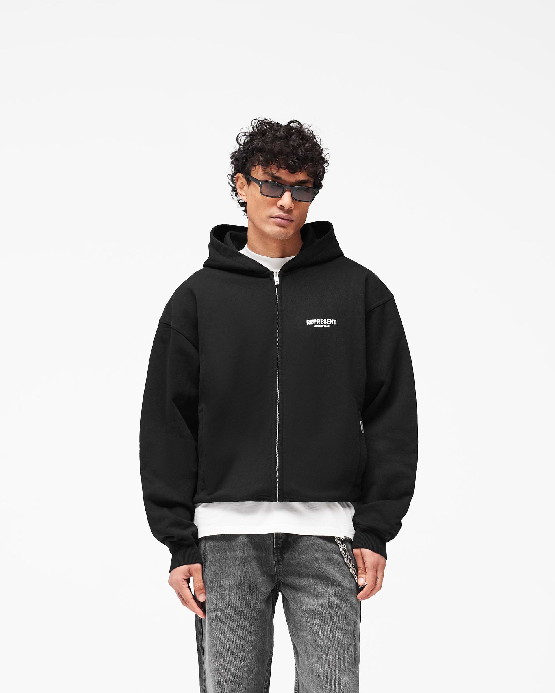Represent Owners Club Zip Hoodie - Black
