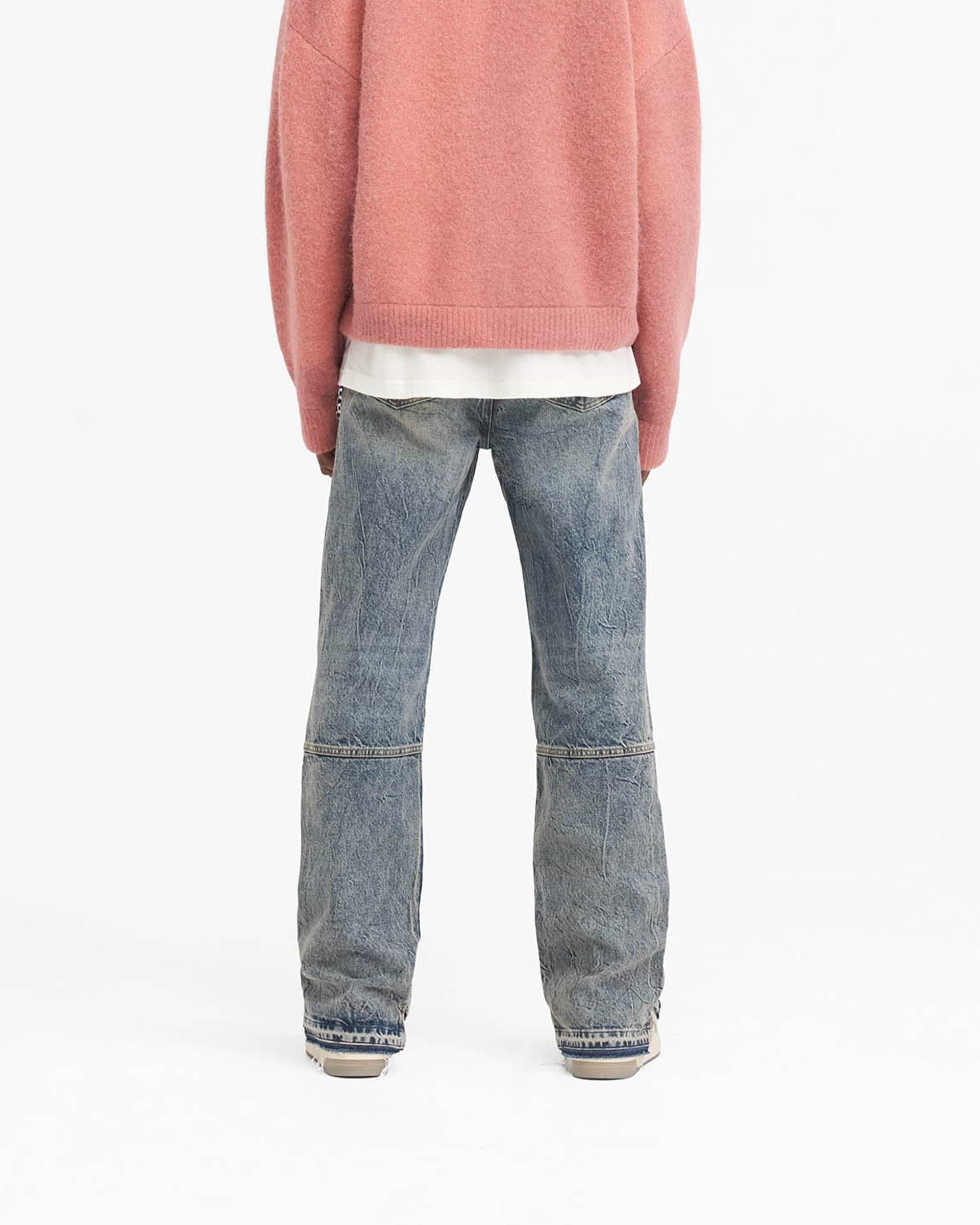 R2 Stepped Hem Denim - Mid Blue