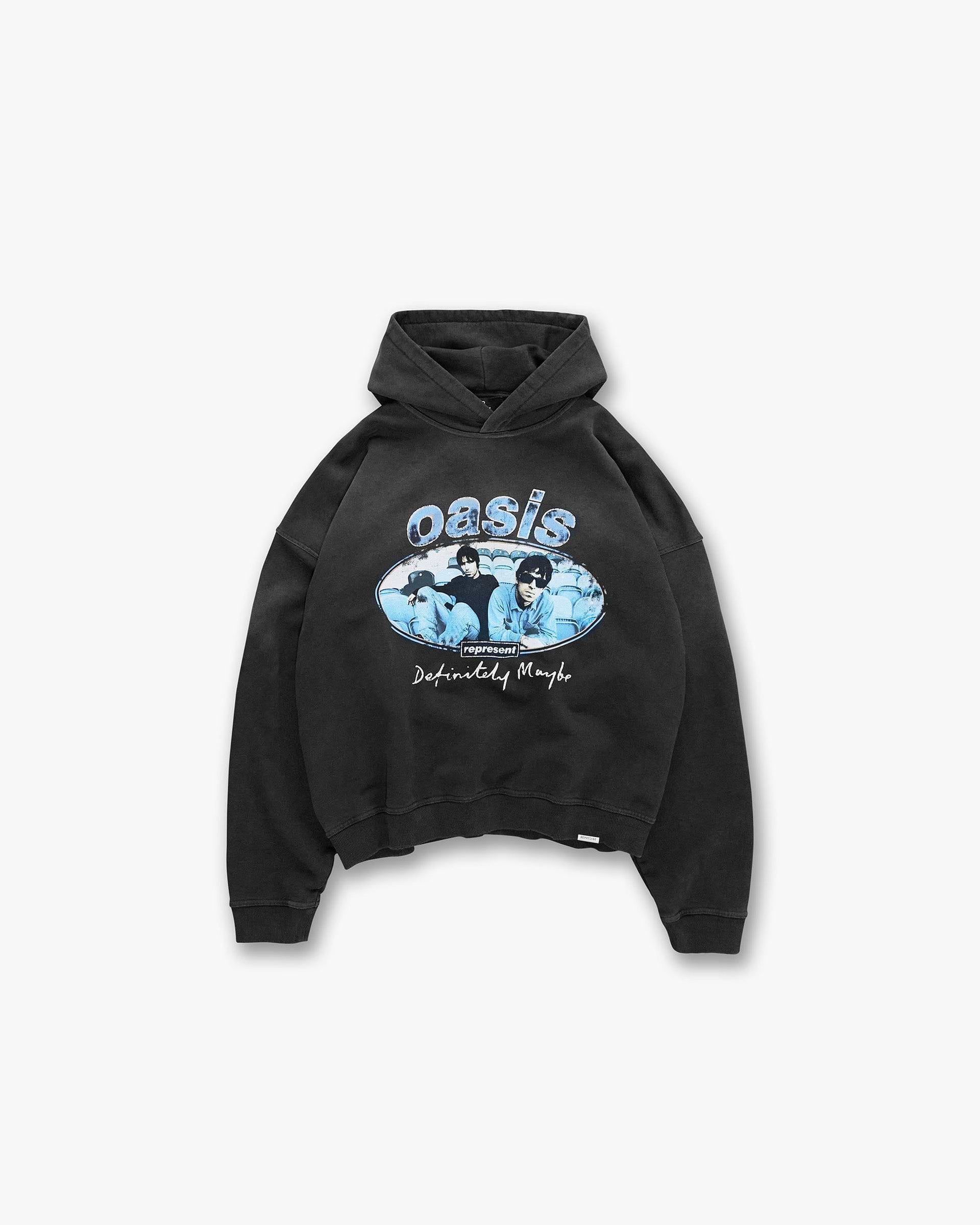 Represent X Oasis Maine Road Hoodie - Negro Lavado