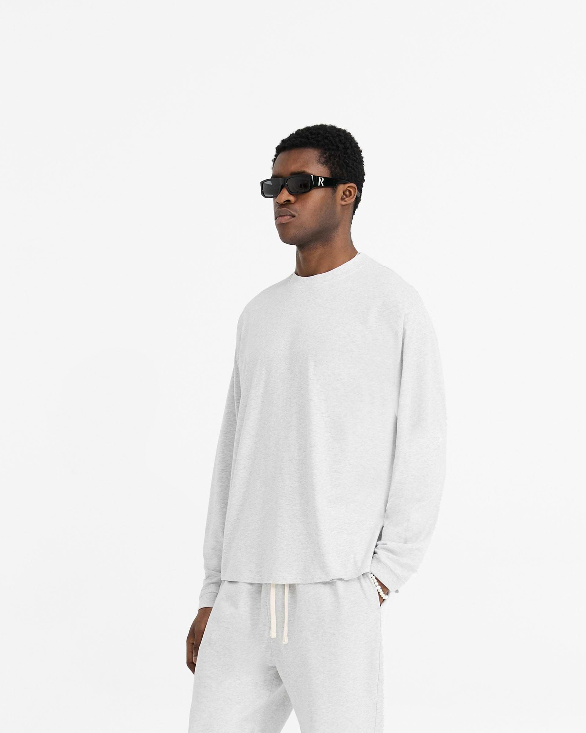 Initial Long Sleeve T-Shirt - Gris Jaspeado Hielo