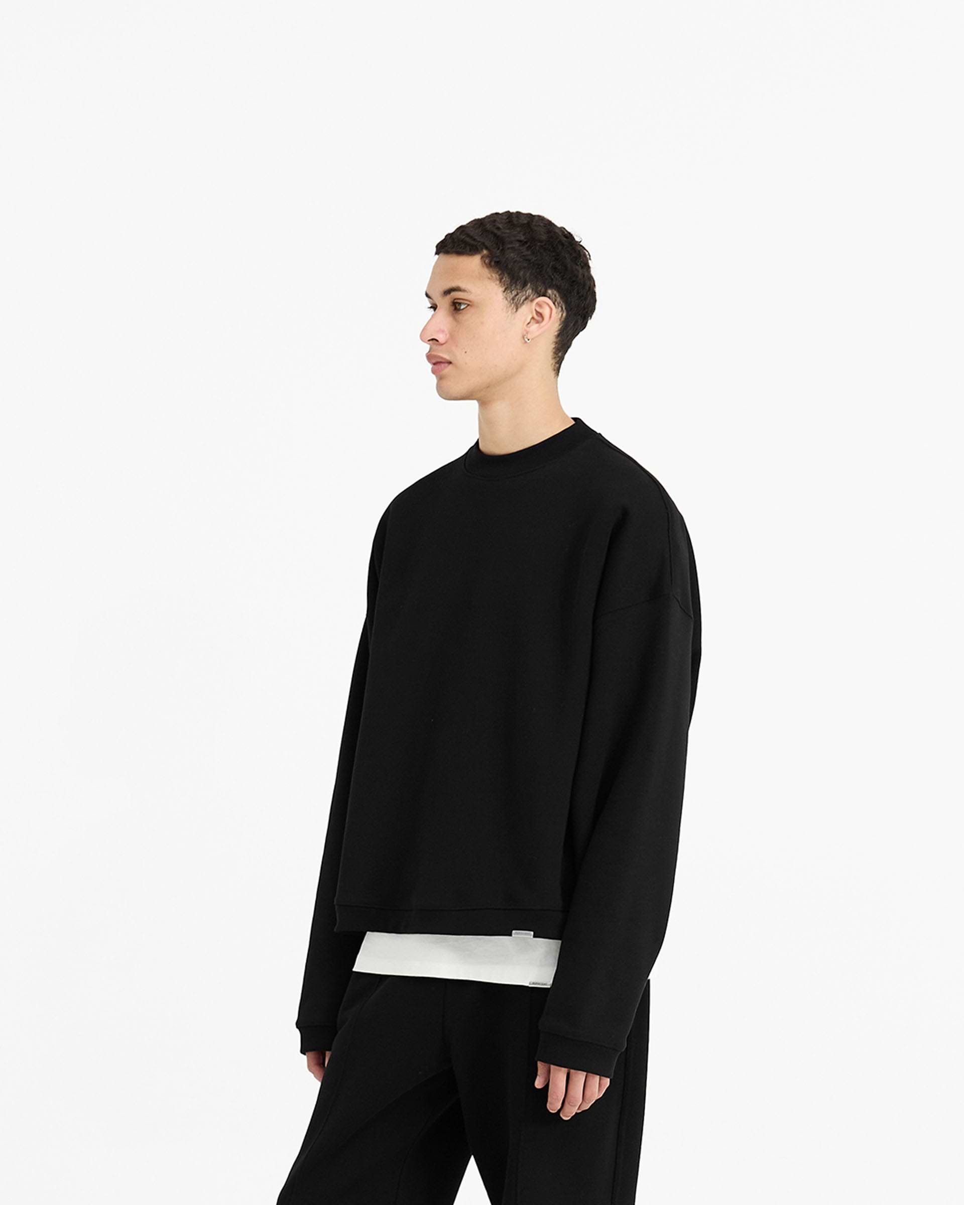 Initial Boxy Sweater - Jet Black