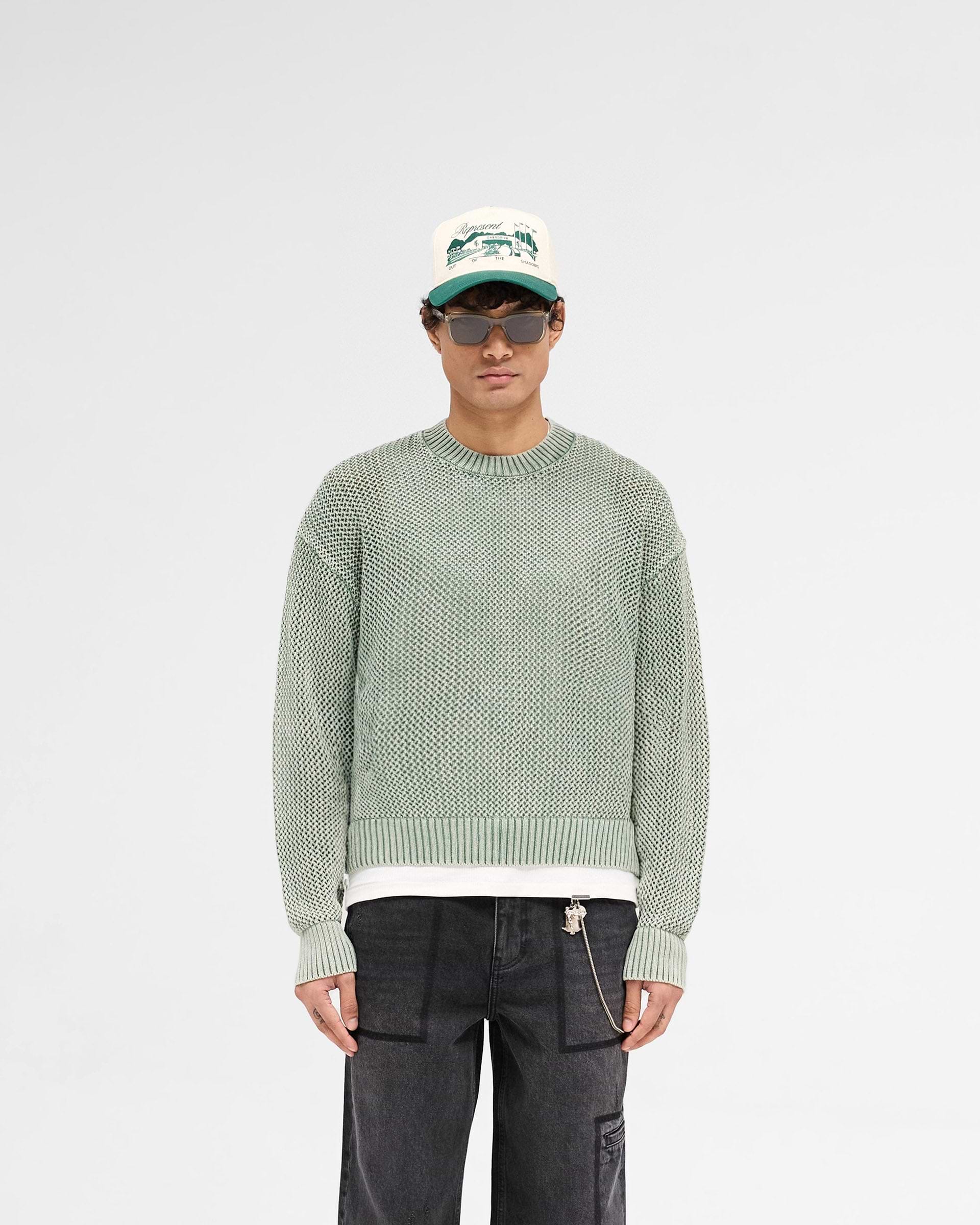 Open Gauge Knit Sweater - Verde Bosque