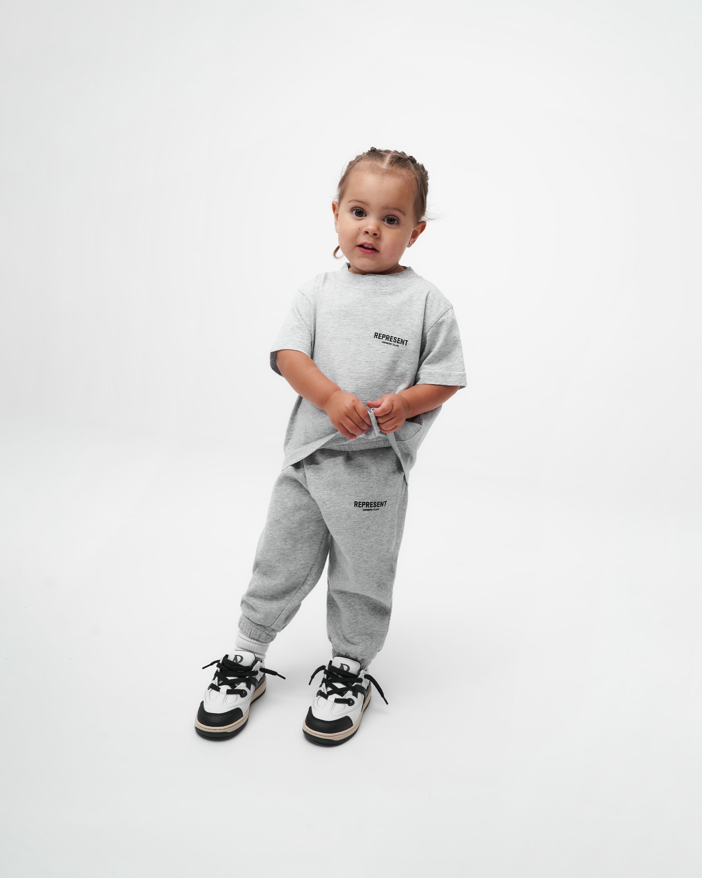 Represent Mini Owners Club Sweatpants | Ash Grey Pants Owners Club | Represent Clo