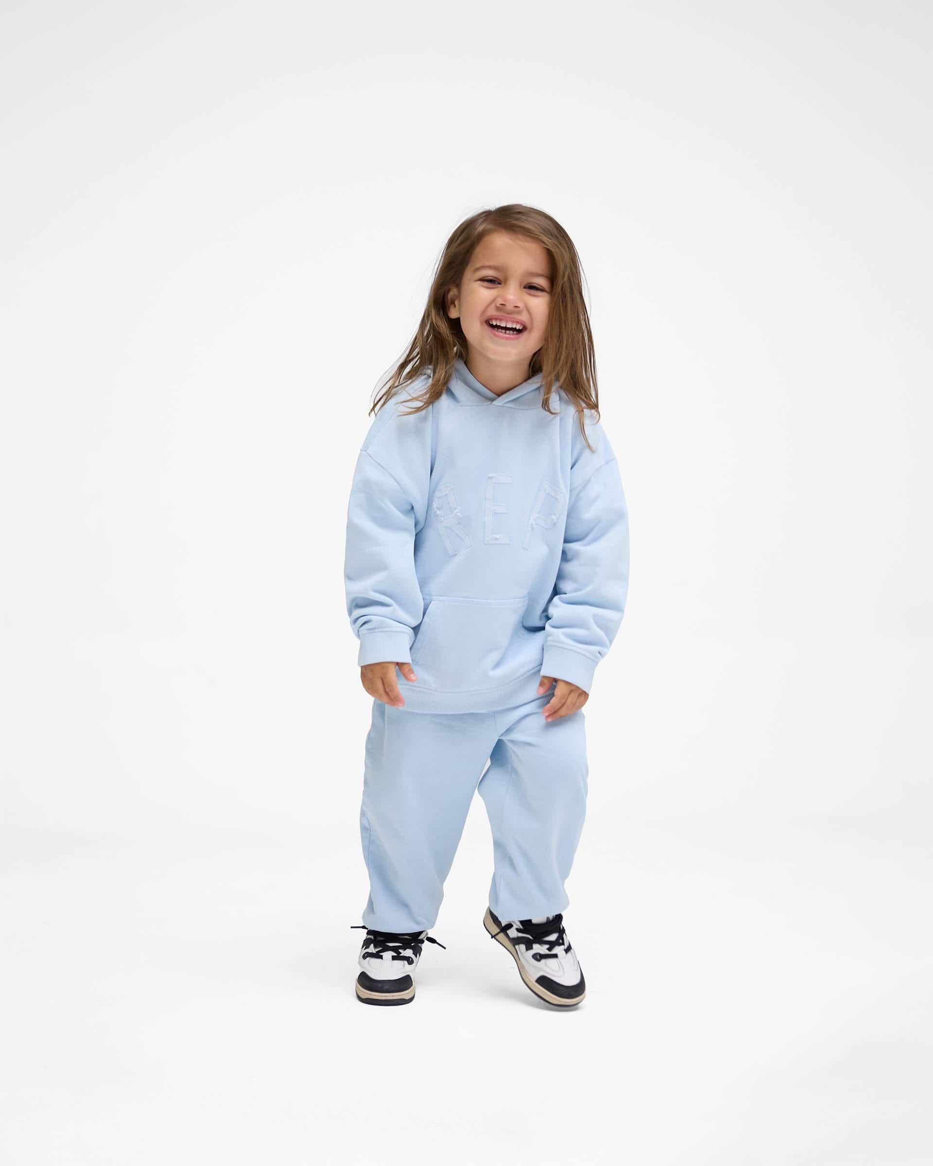 Mini Rep Applique Hoodie - Azul Polvo