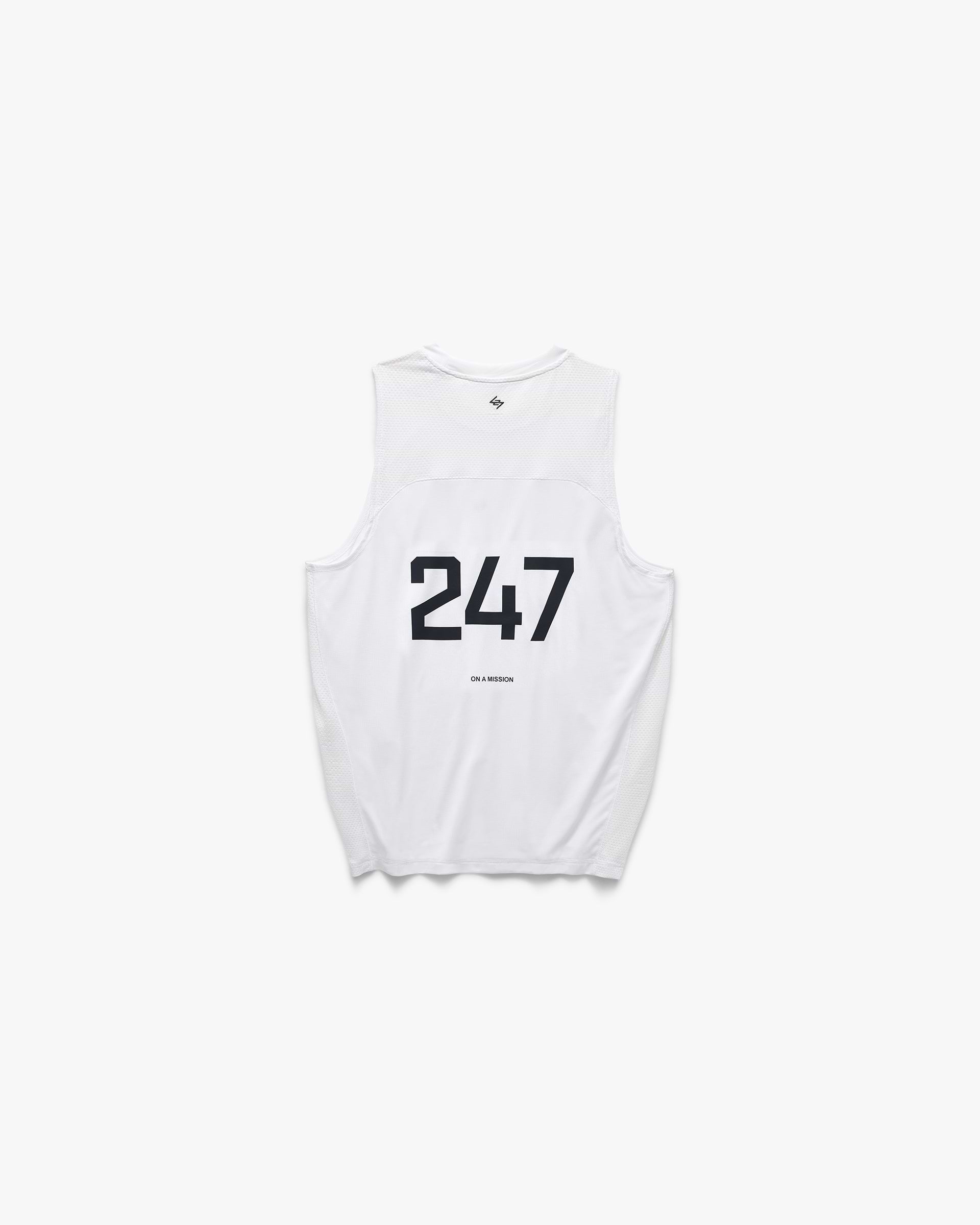 247 Numbers Tank - Flat White