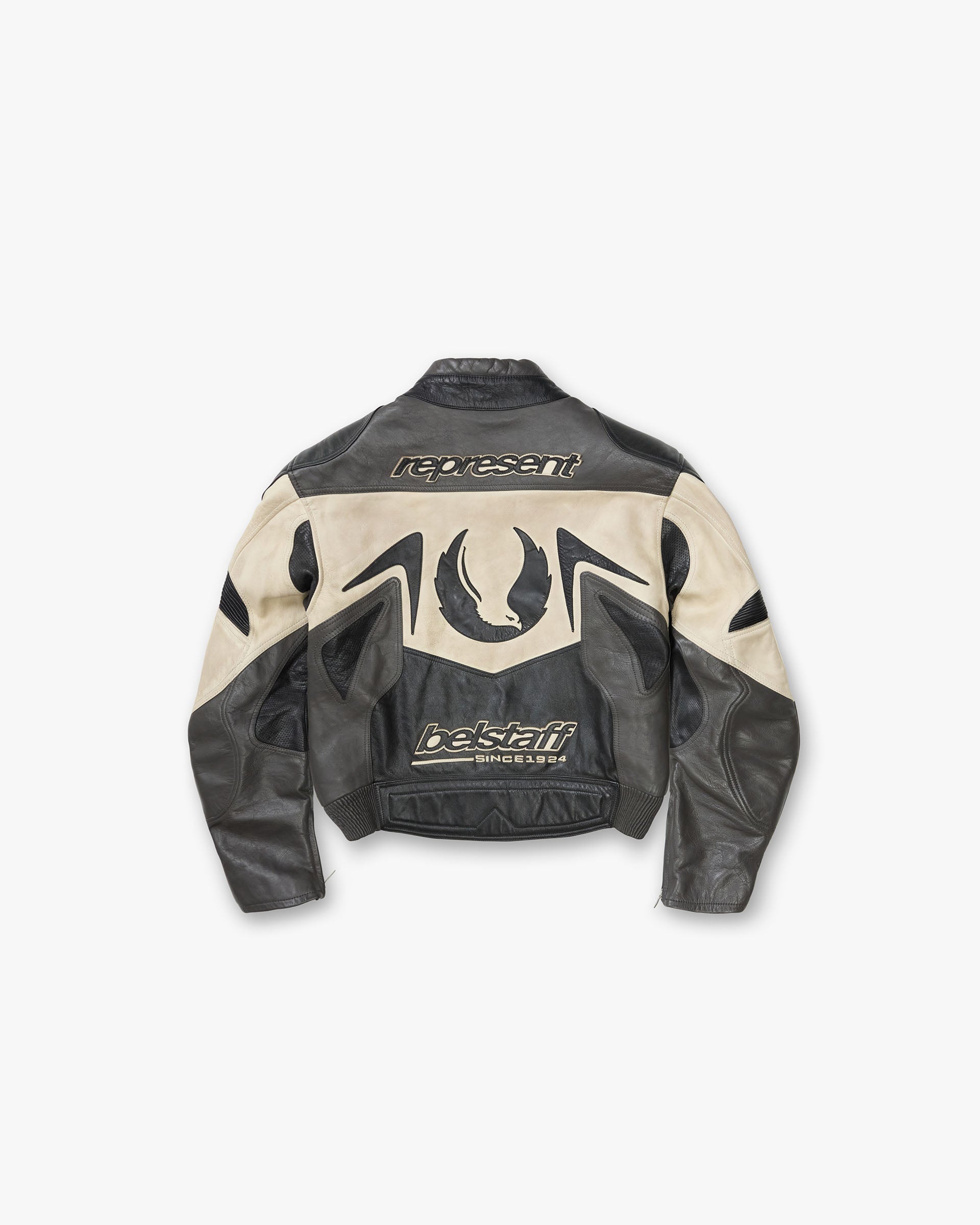 Represent X Belstaff Leather Race Jacket - Black