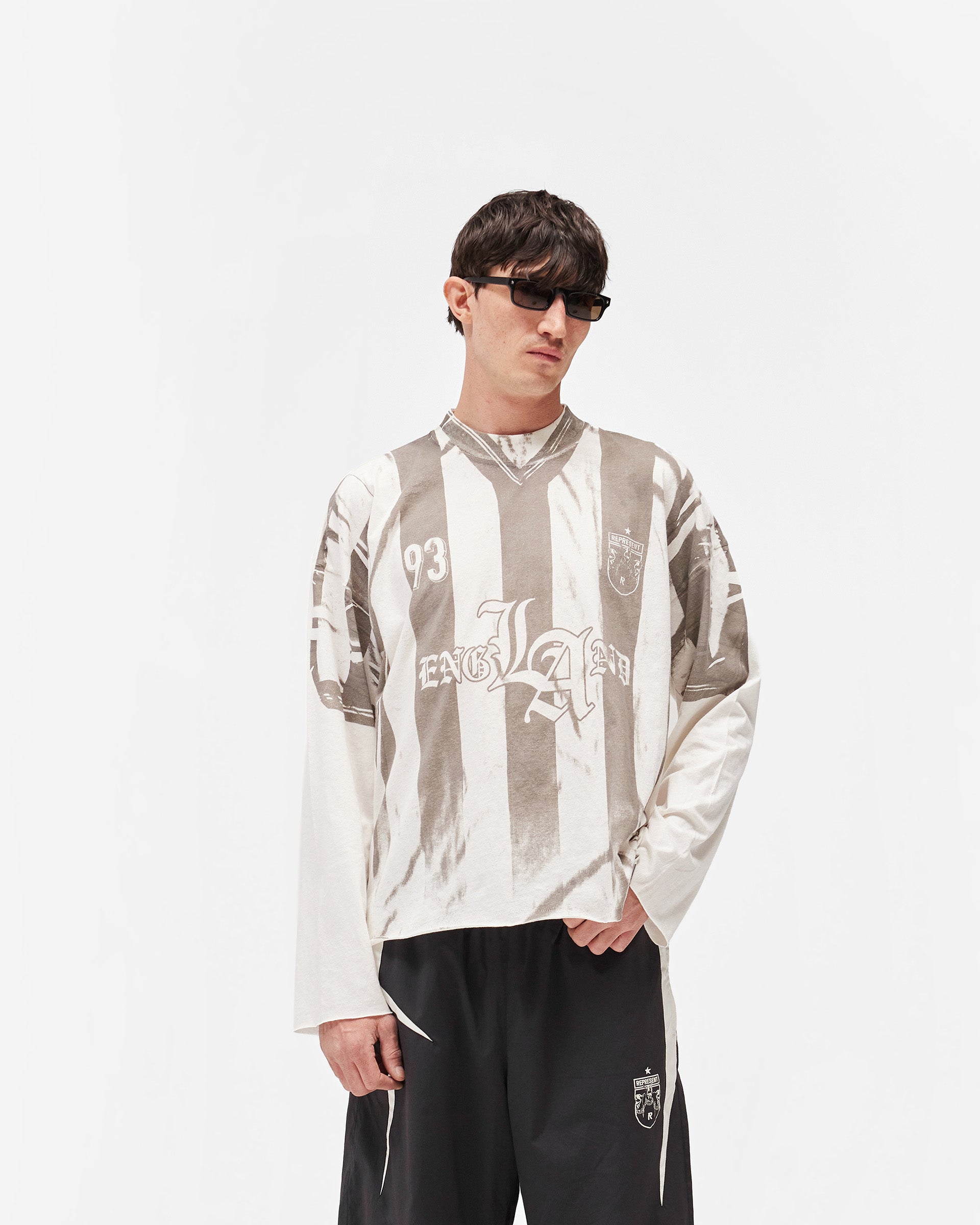 Printed Long Sleeve T-Shirt - Flat White