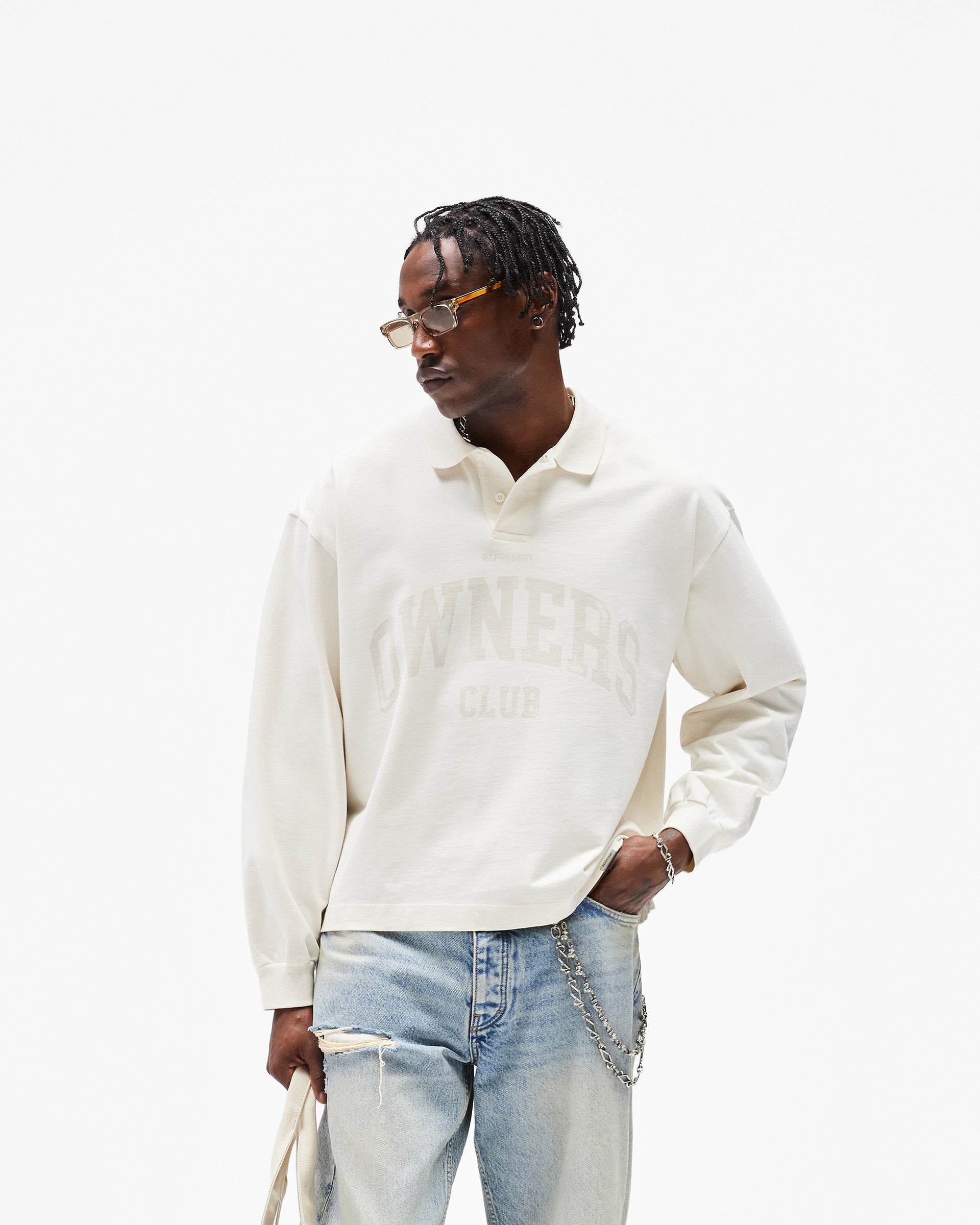 Represent Owners Club Rugby Polo - Chalk