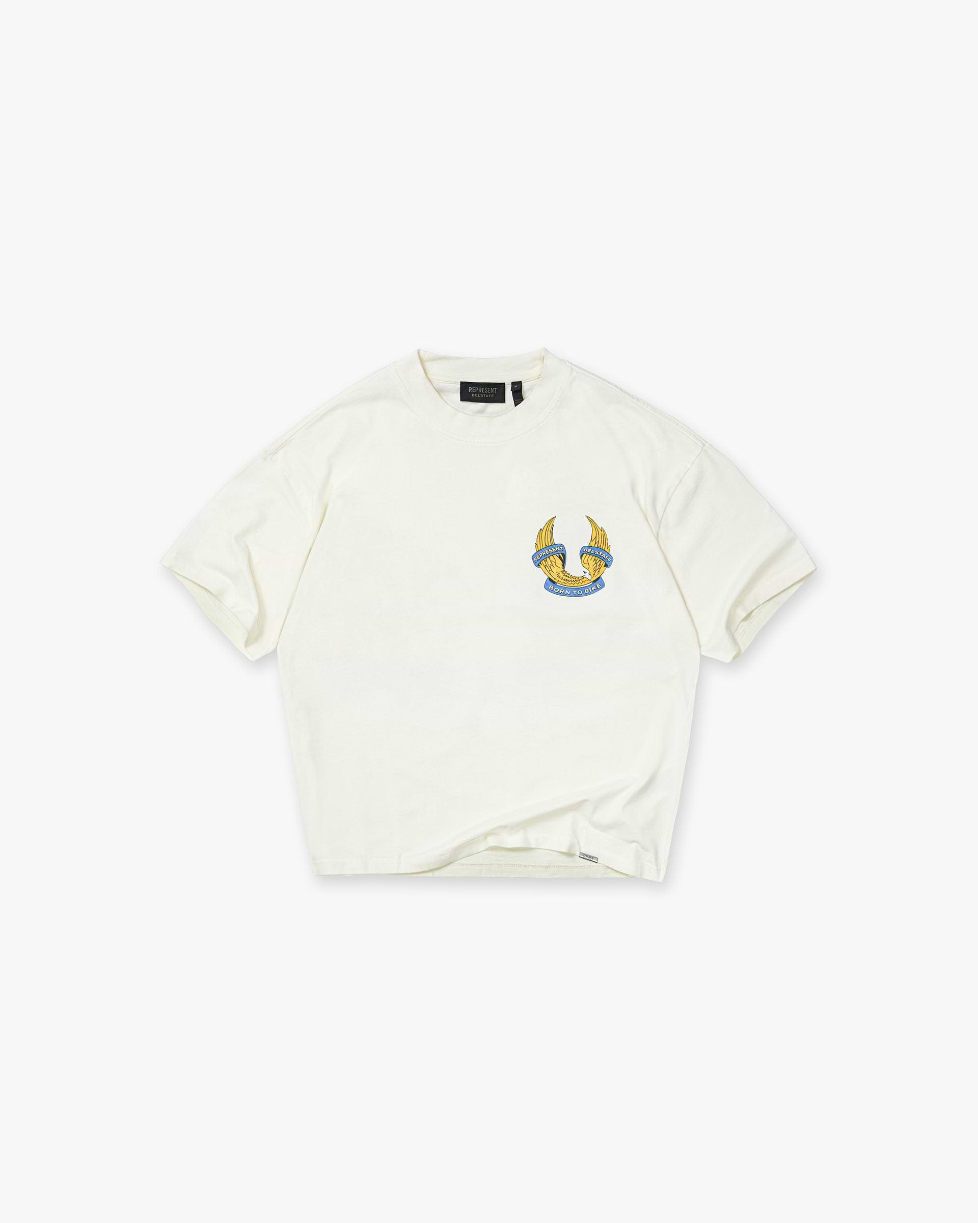 Represent X Belstaff Born To Bike T-Shirt - Flat White