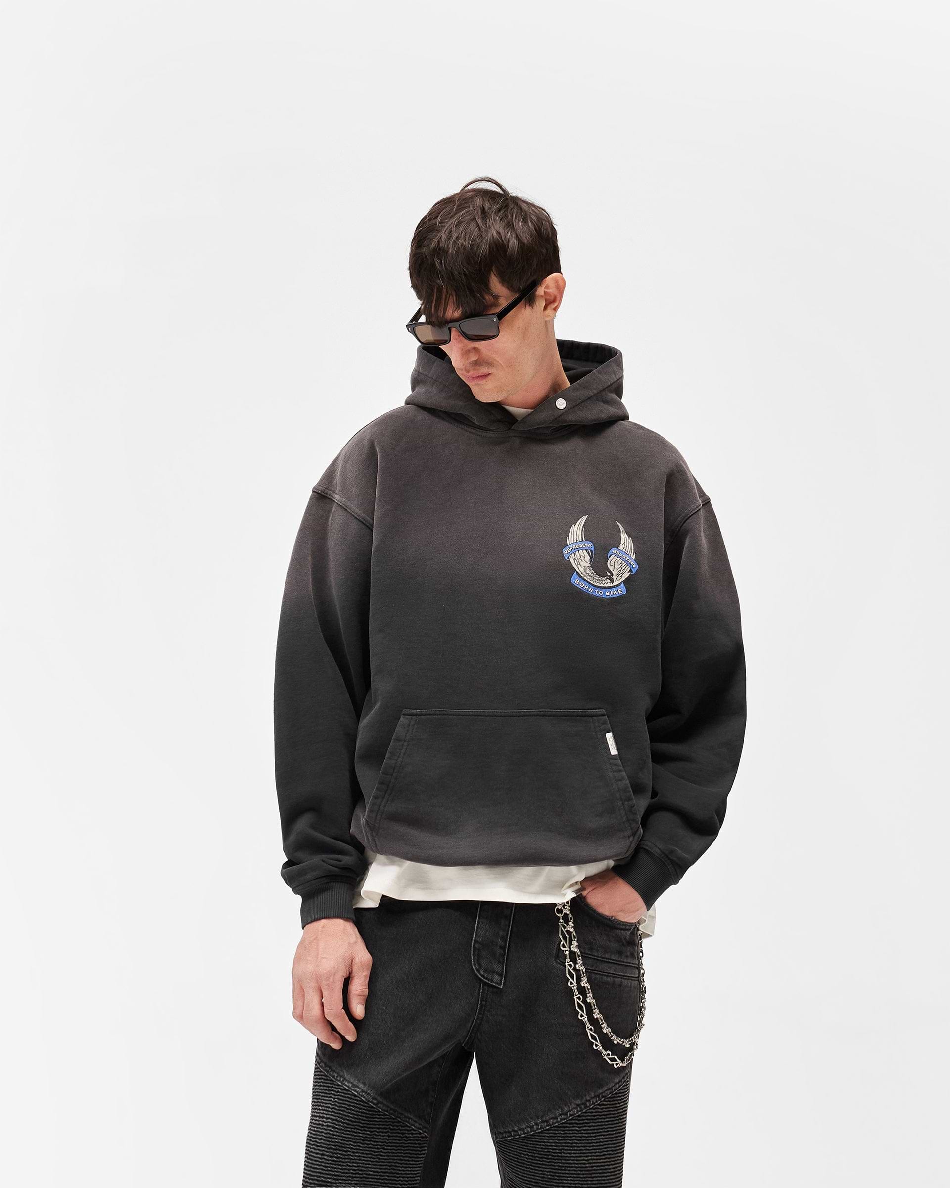 Represent X Belstaff Born To Bike Hoodie - Aged Black