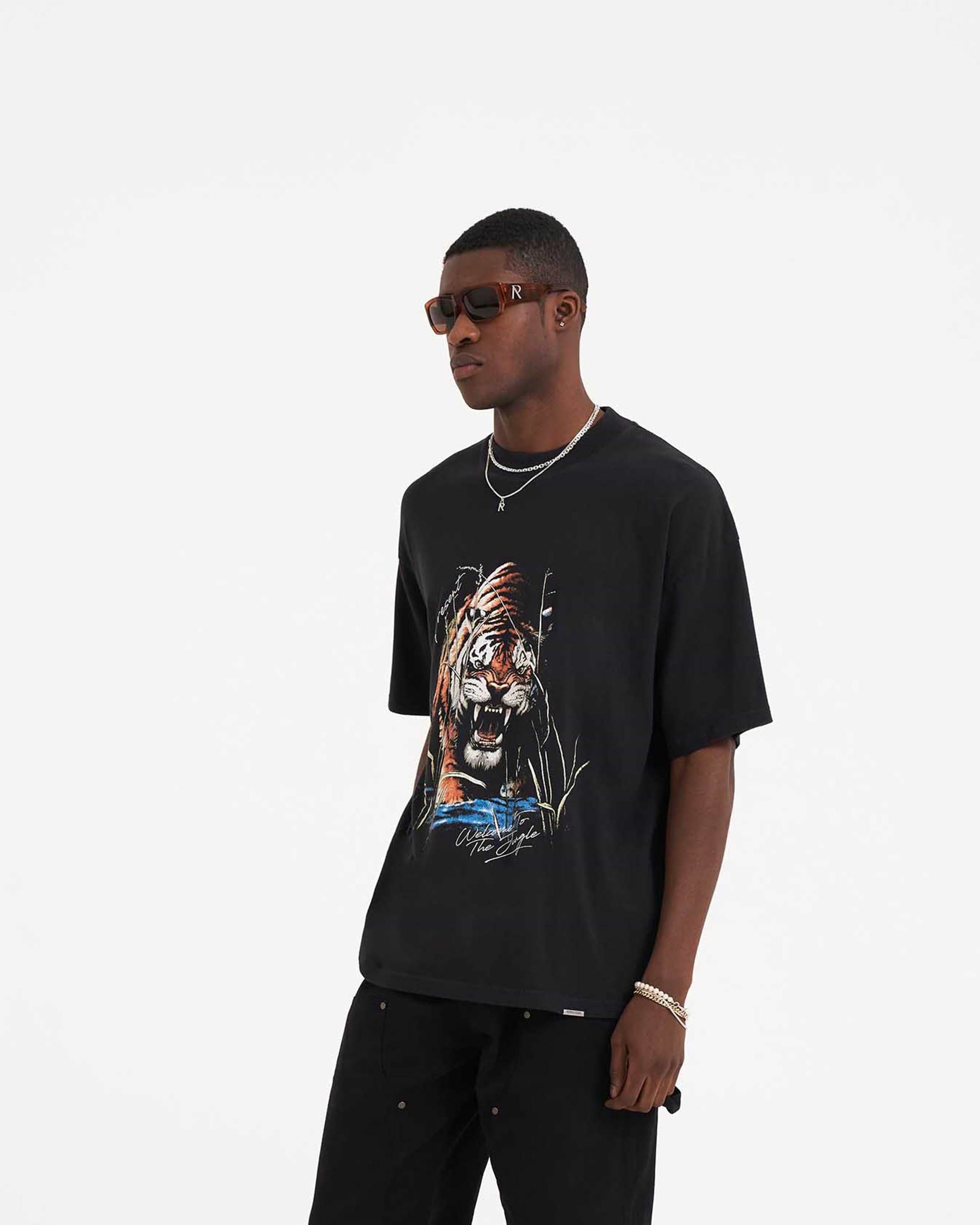 Welcome To The Jungle T-Shirt | Off Black T-Shirts SS23 | Represent Clo