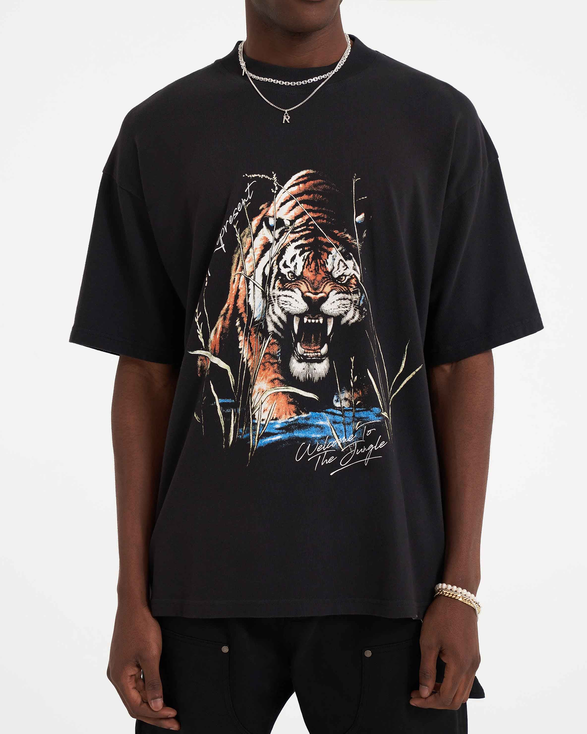 Welcome To The Jungle T-Shirt | Off Black T-Shirts SS23 | Represent Clo