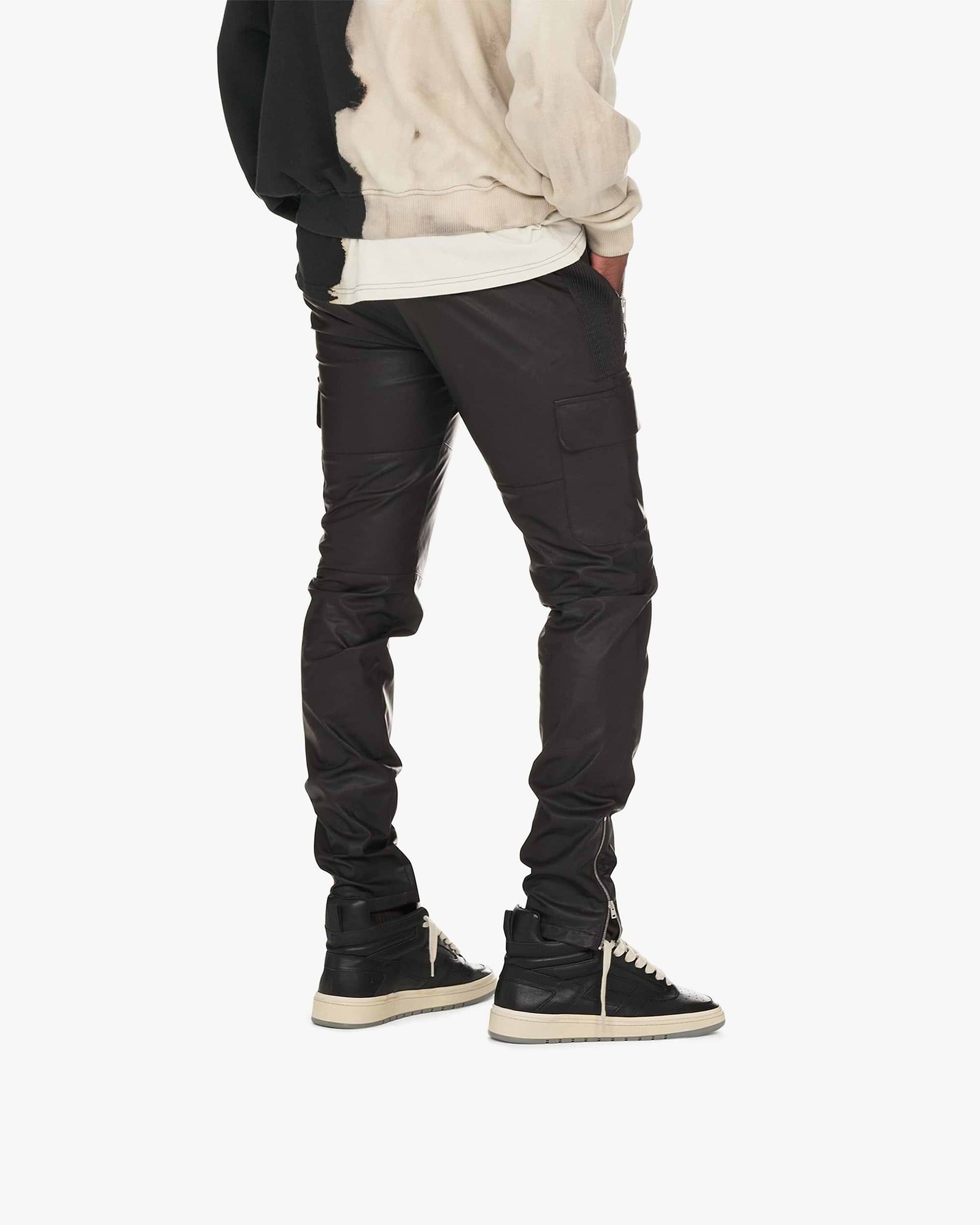 Pantalon militaire en cuir - Marron
