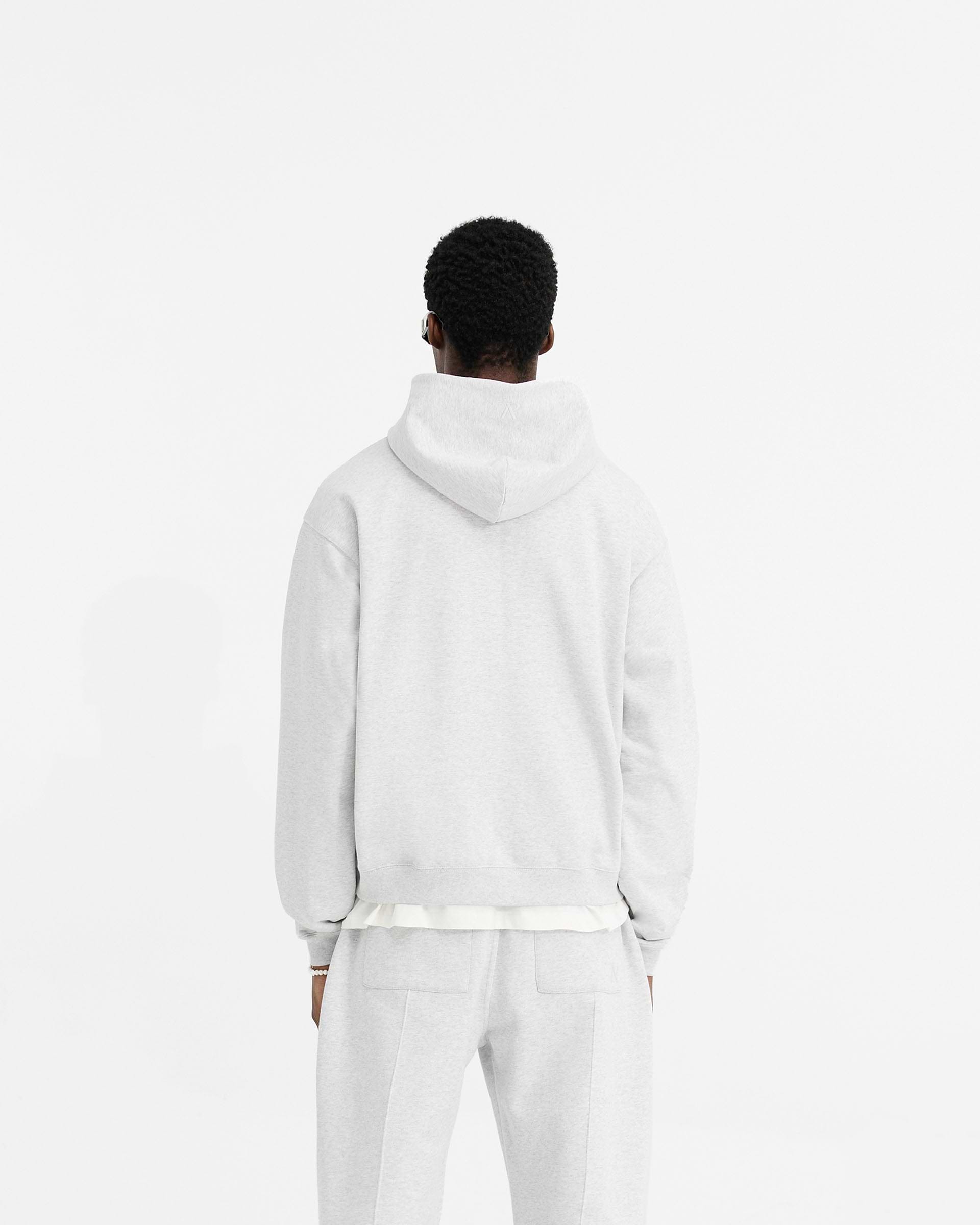 Initial Oversized Zip Hoodie - Gris Hielo Jaspeado