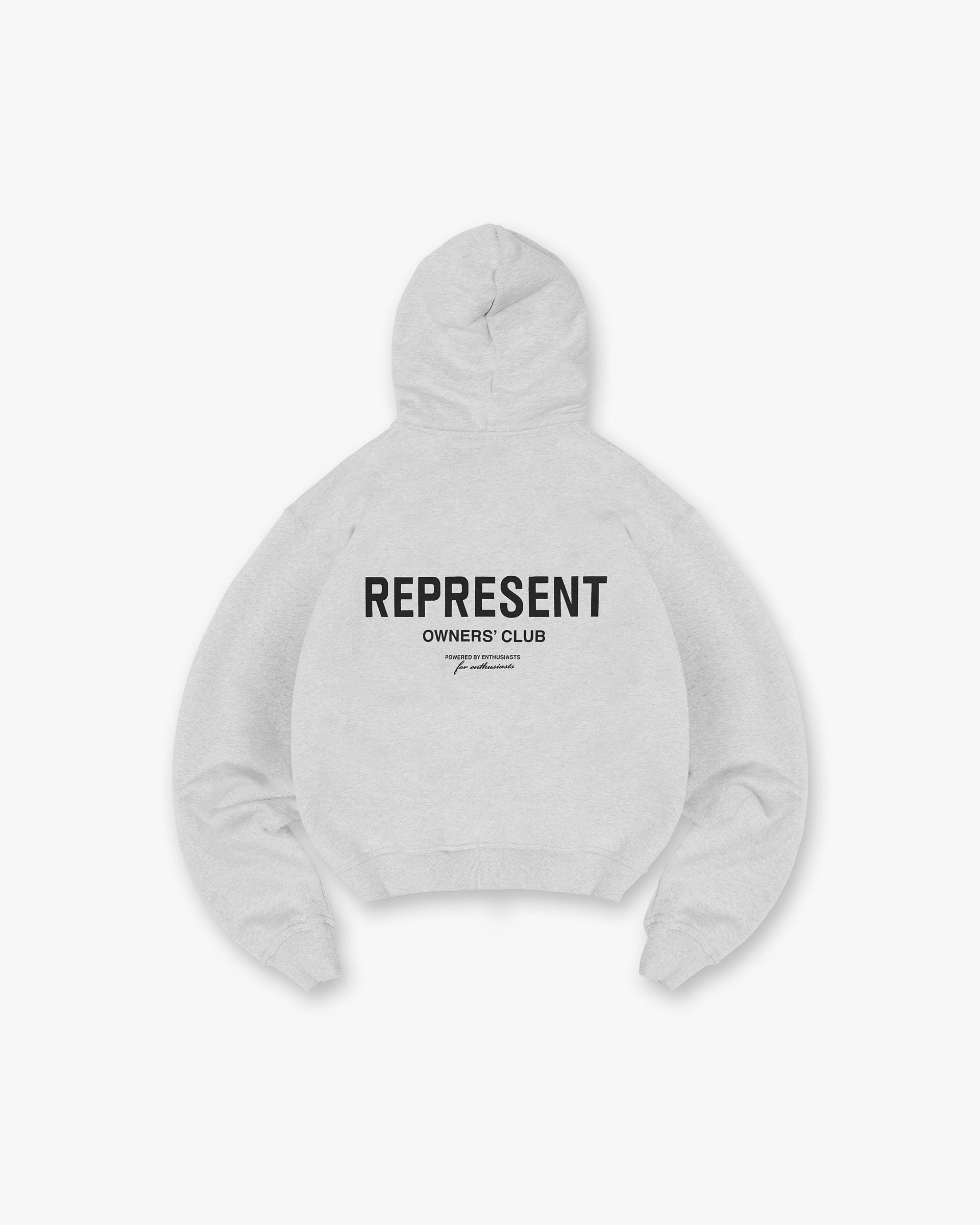 Sweat à capuche zippé Represent Owners Club - Gris cendré