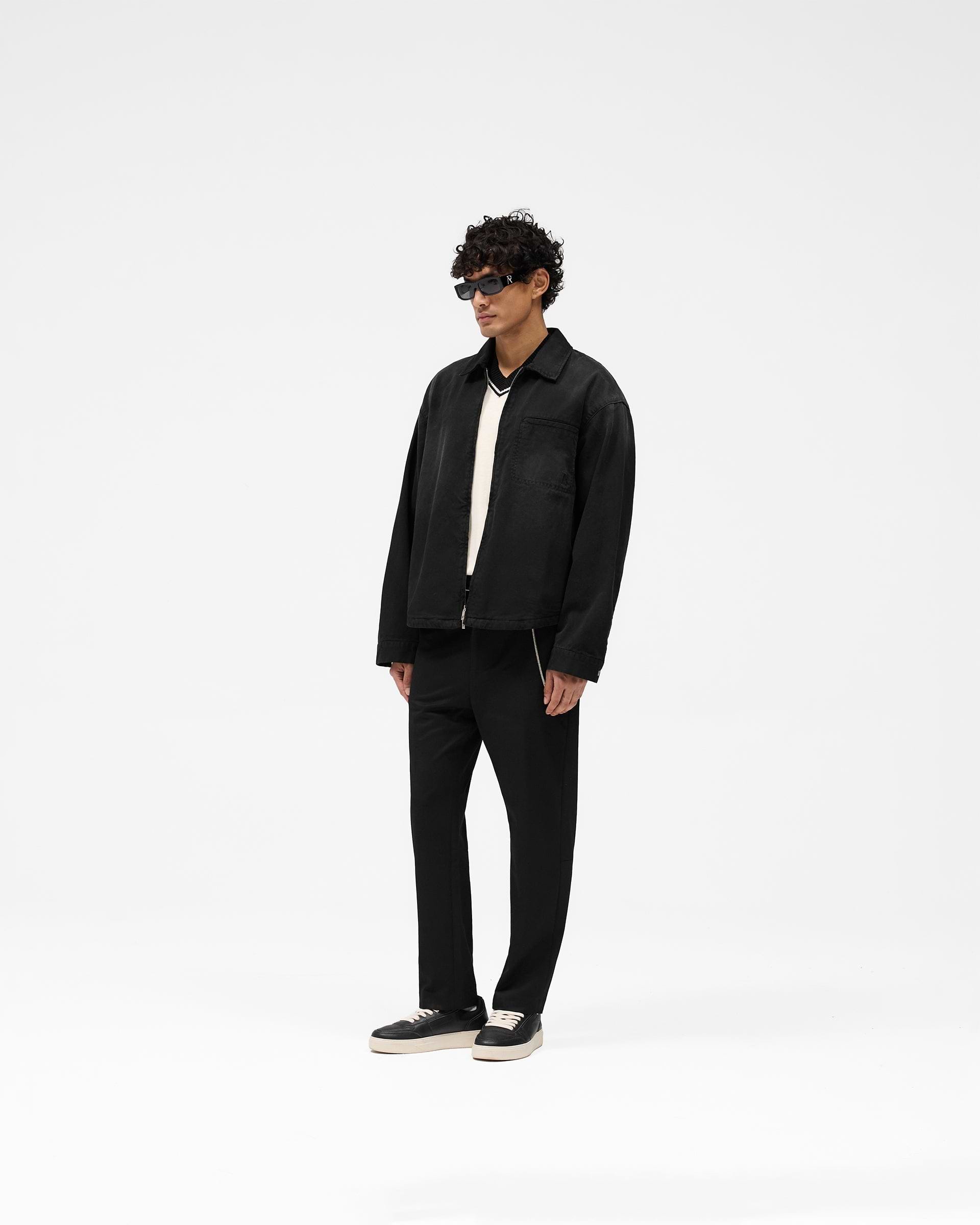 Camisa de Algodón con Cremallera - Negro
