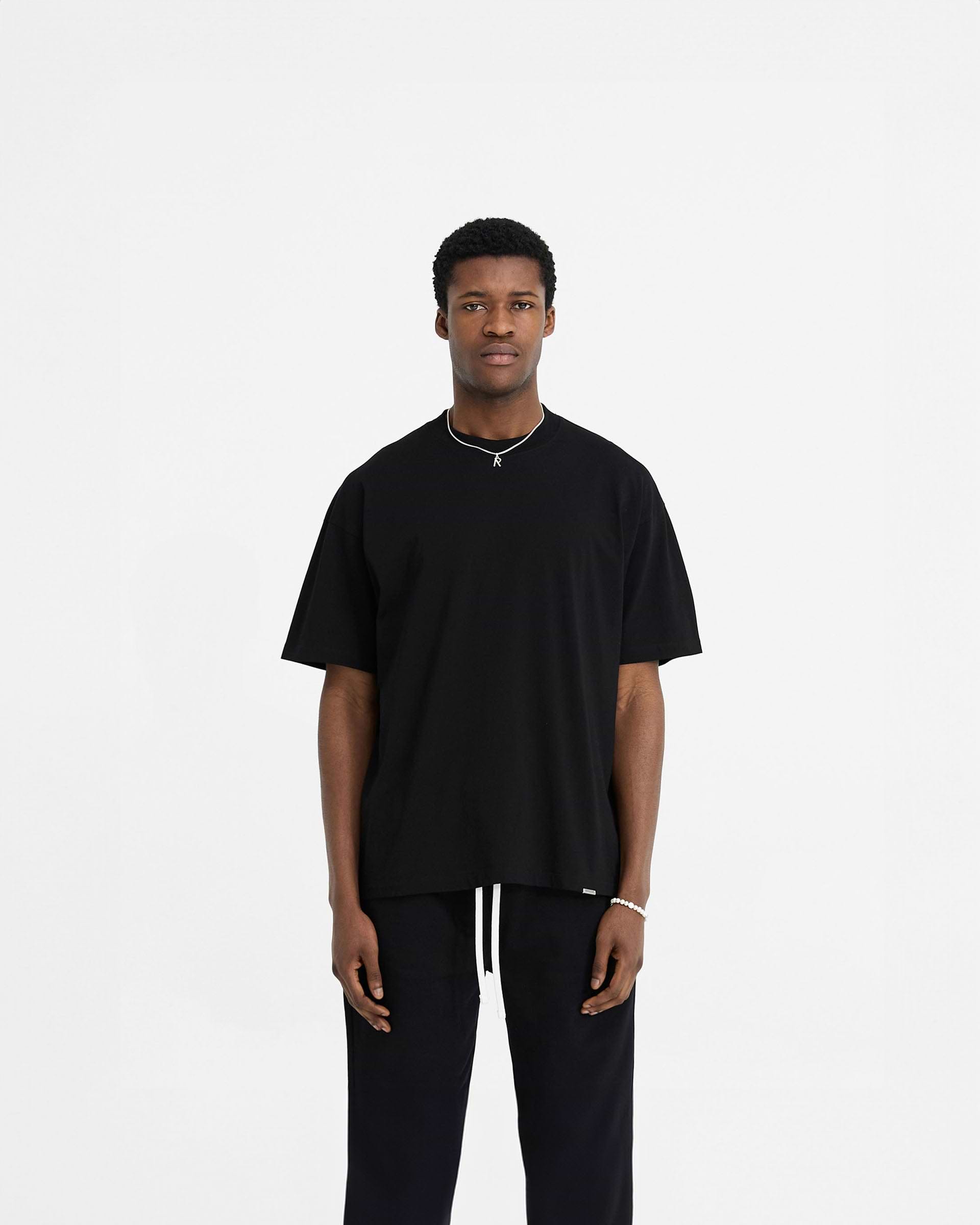 T-Shirt oversize initial - Noir