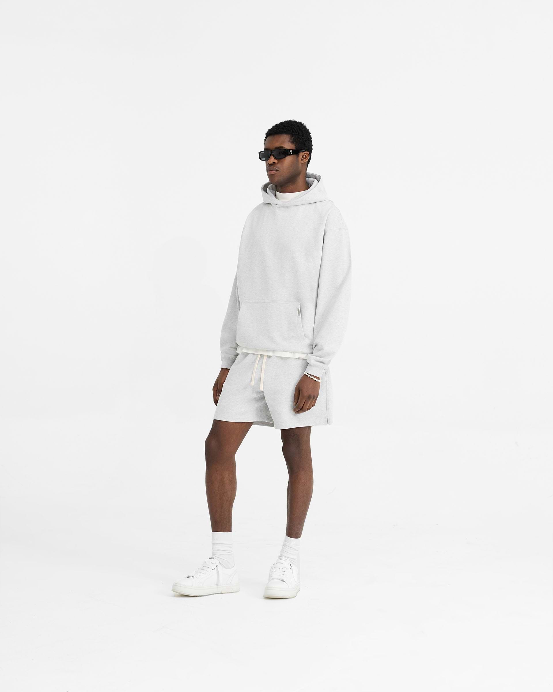 Initial Oversized Hoodie - Gris Jaspeado Hielo