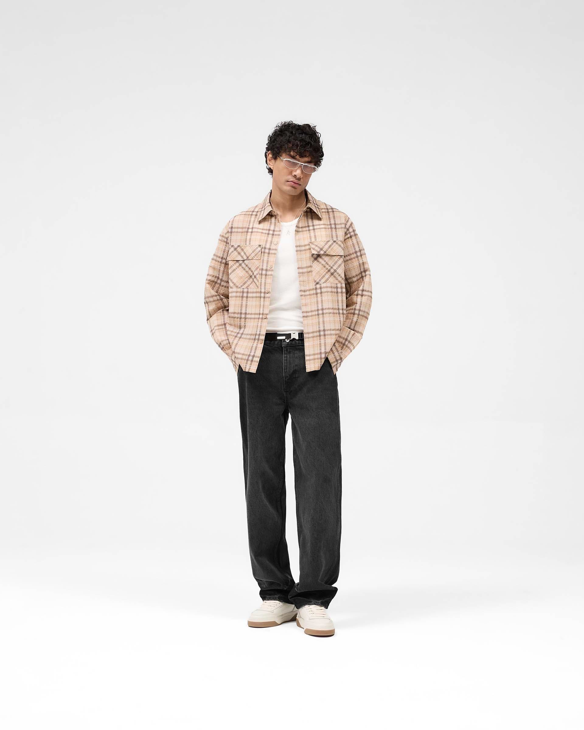 Sheer Flannel Shirt - Cuadros Marrón