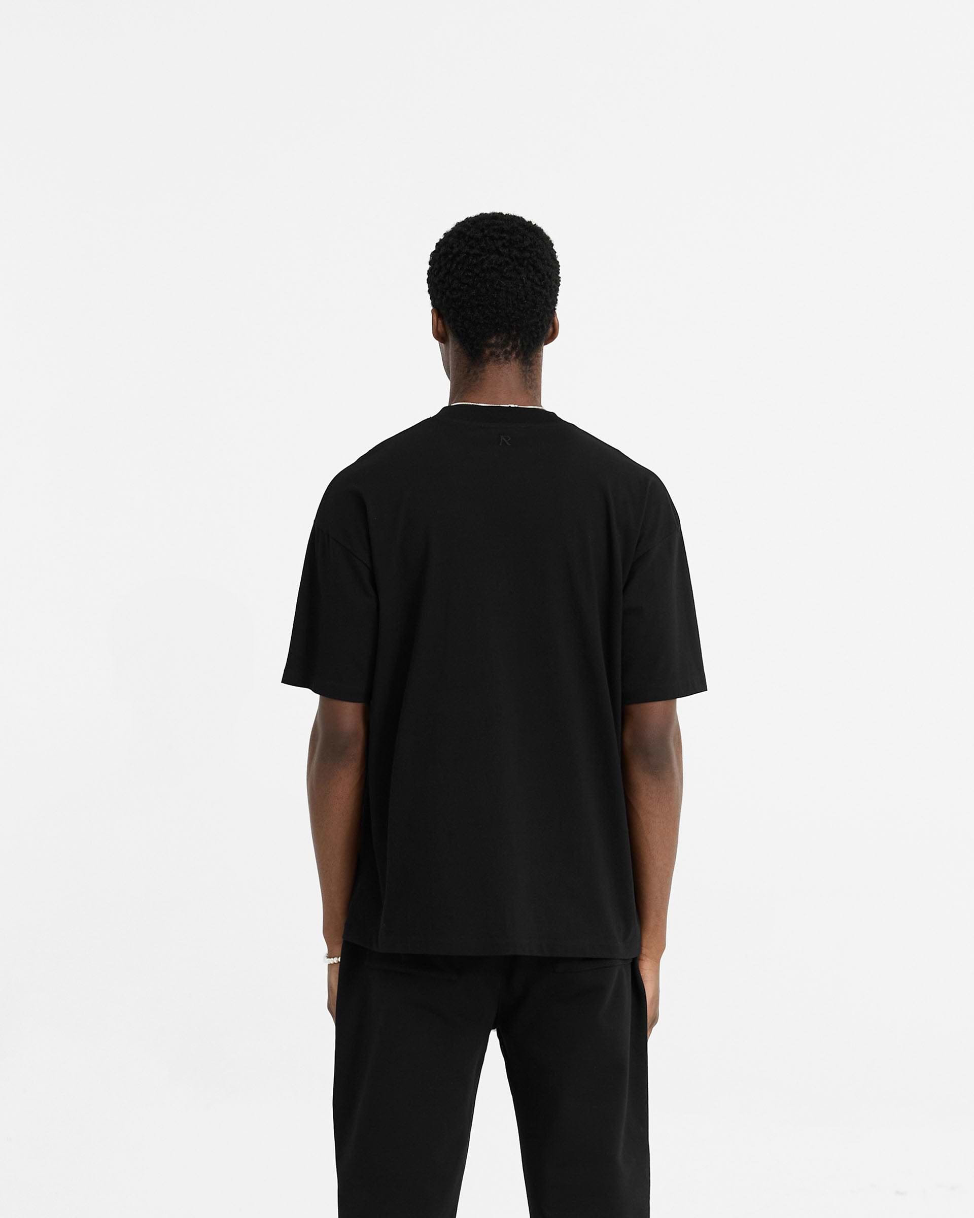 T-Shirt oversize initial - Noir