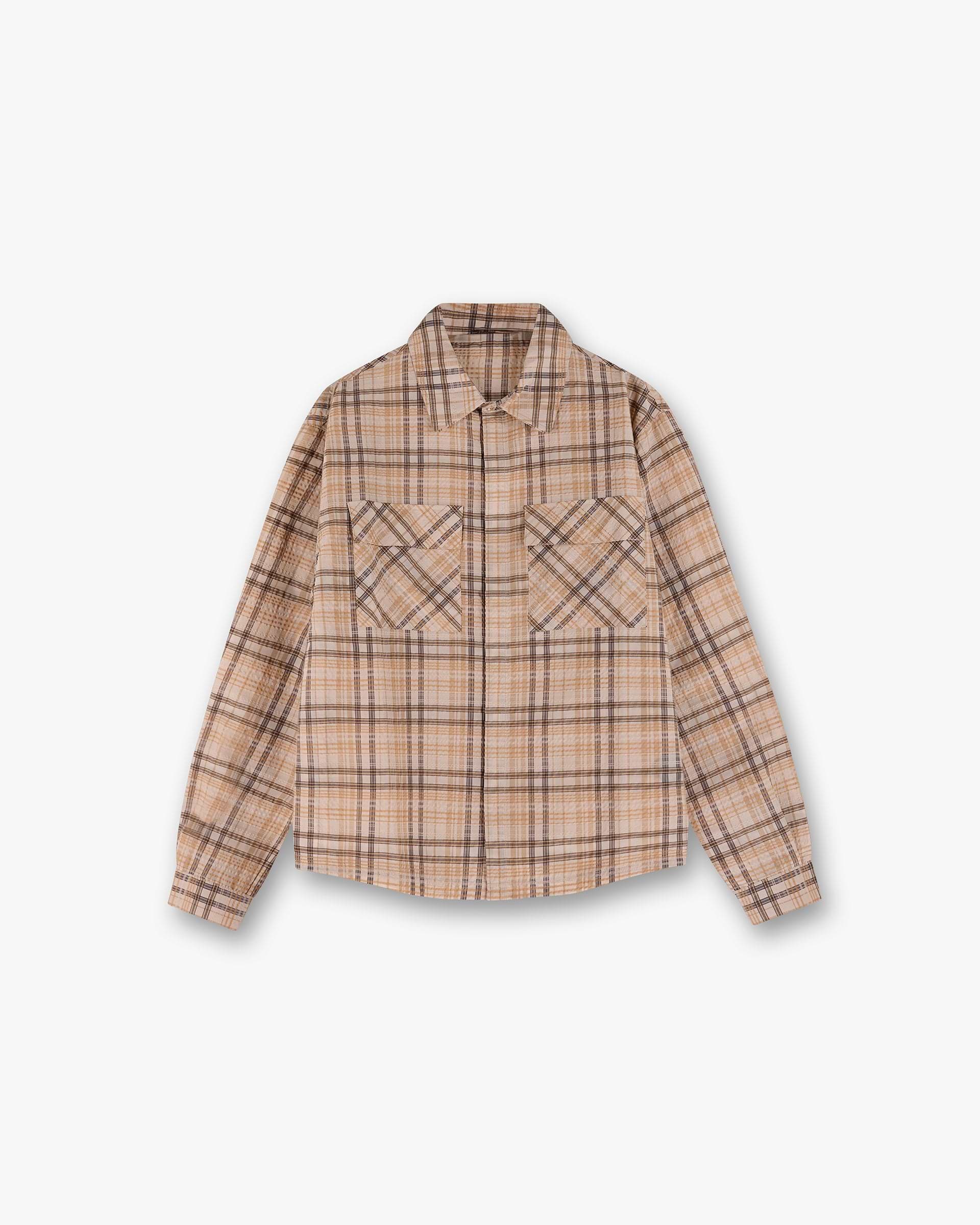 Sheer Flannel Shirt - Cuadros Marrón