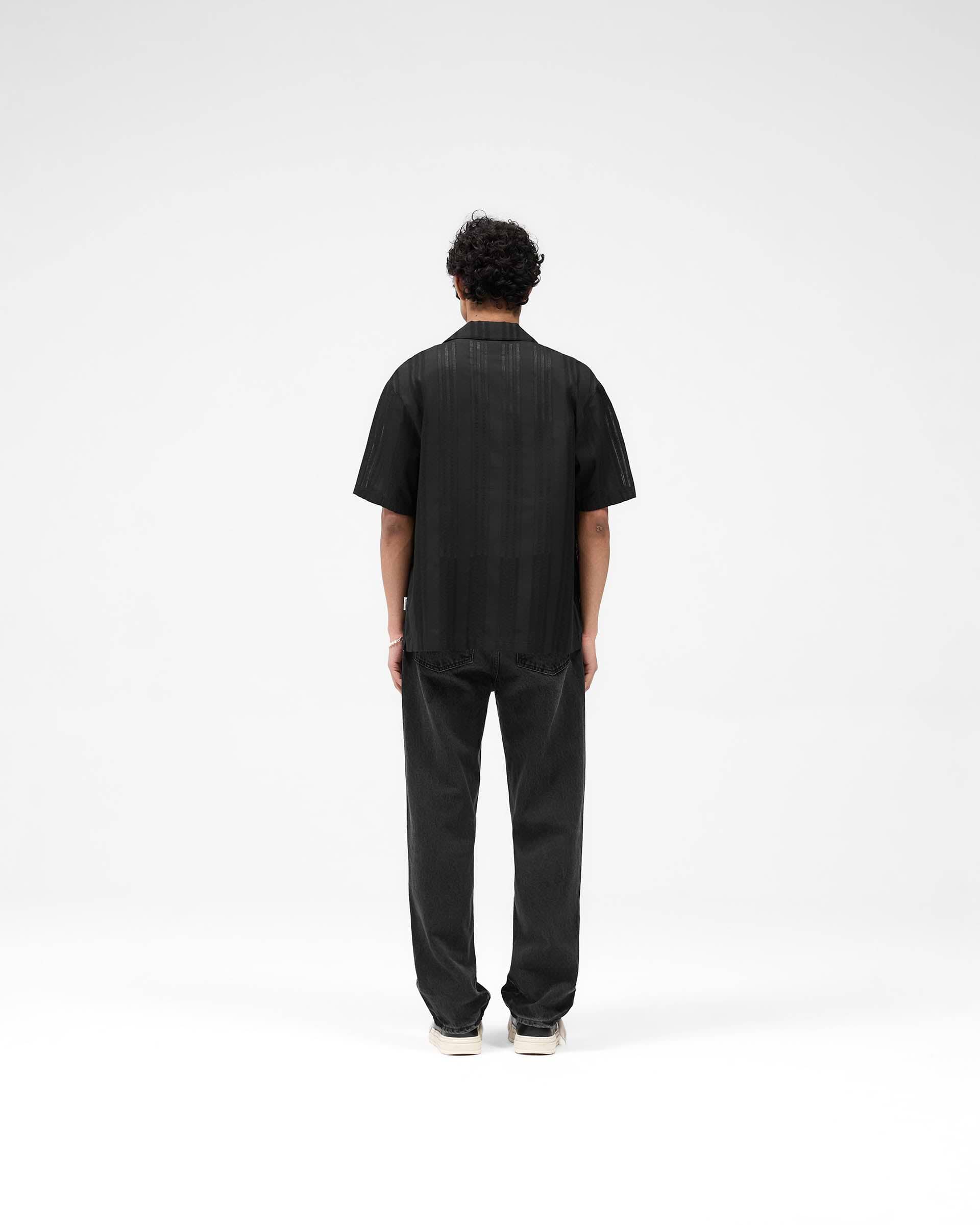 Embroidered Bowling Shirt - Noir Jais