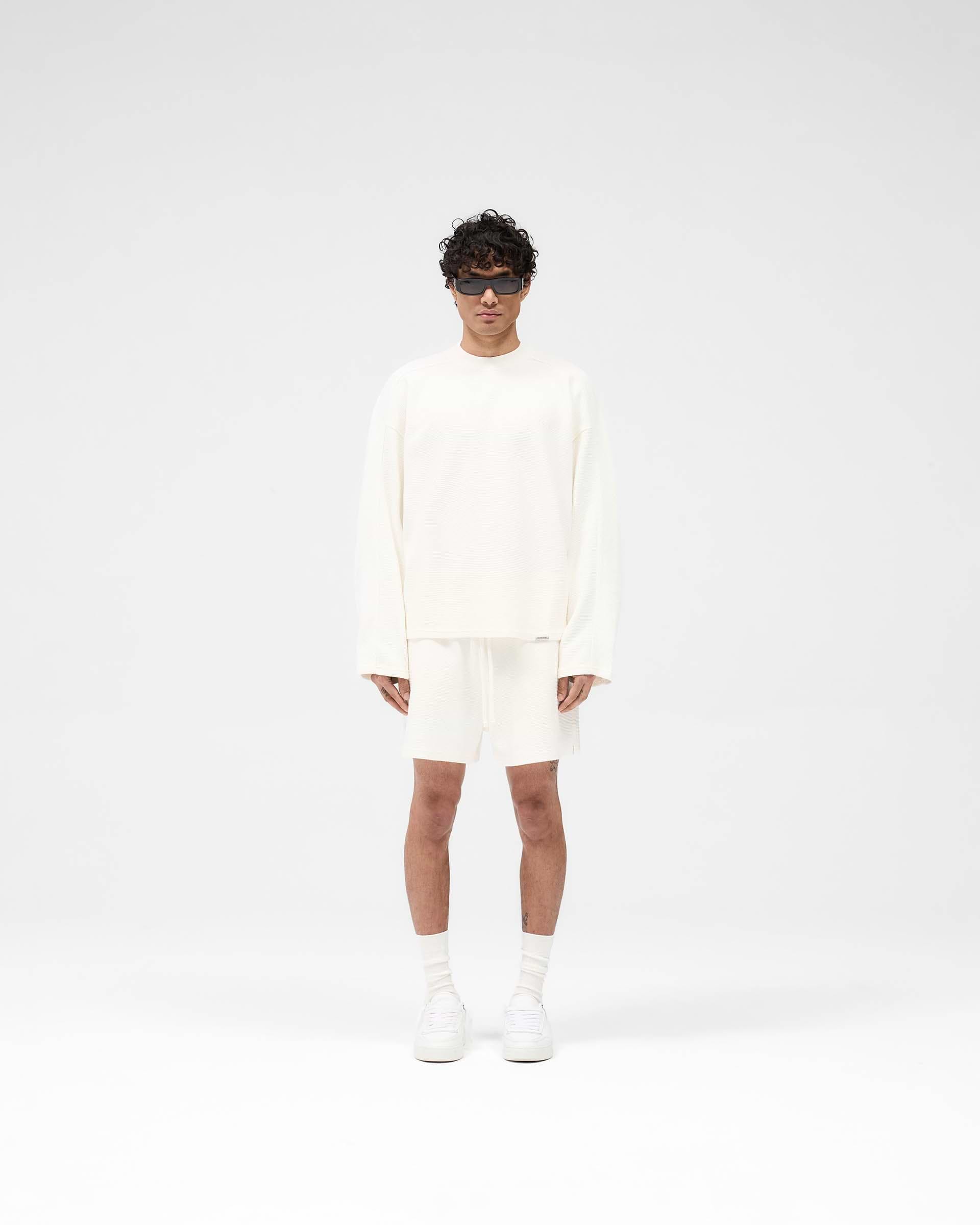 T-Shirt Waffle Manche longue - Blanc Mat