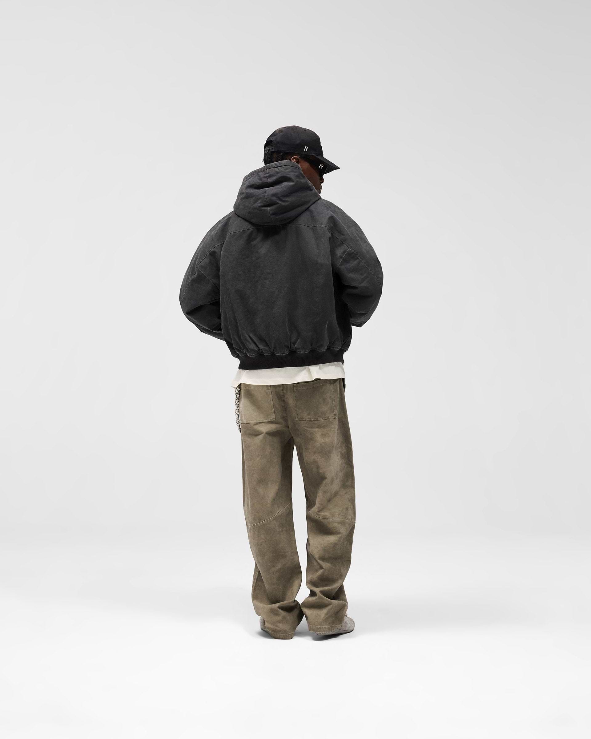 Hooded Bomber - Washed Black