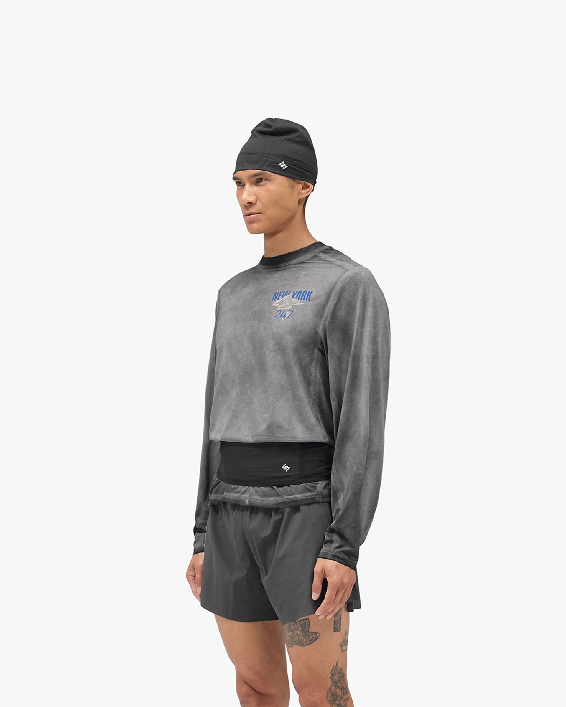 247 New York Long Sleeve T-Shirt - Washed Grey