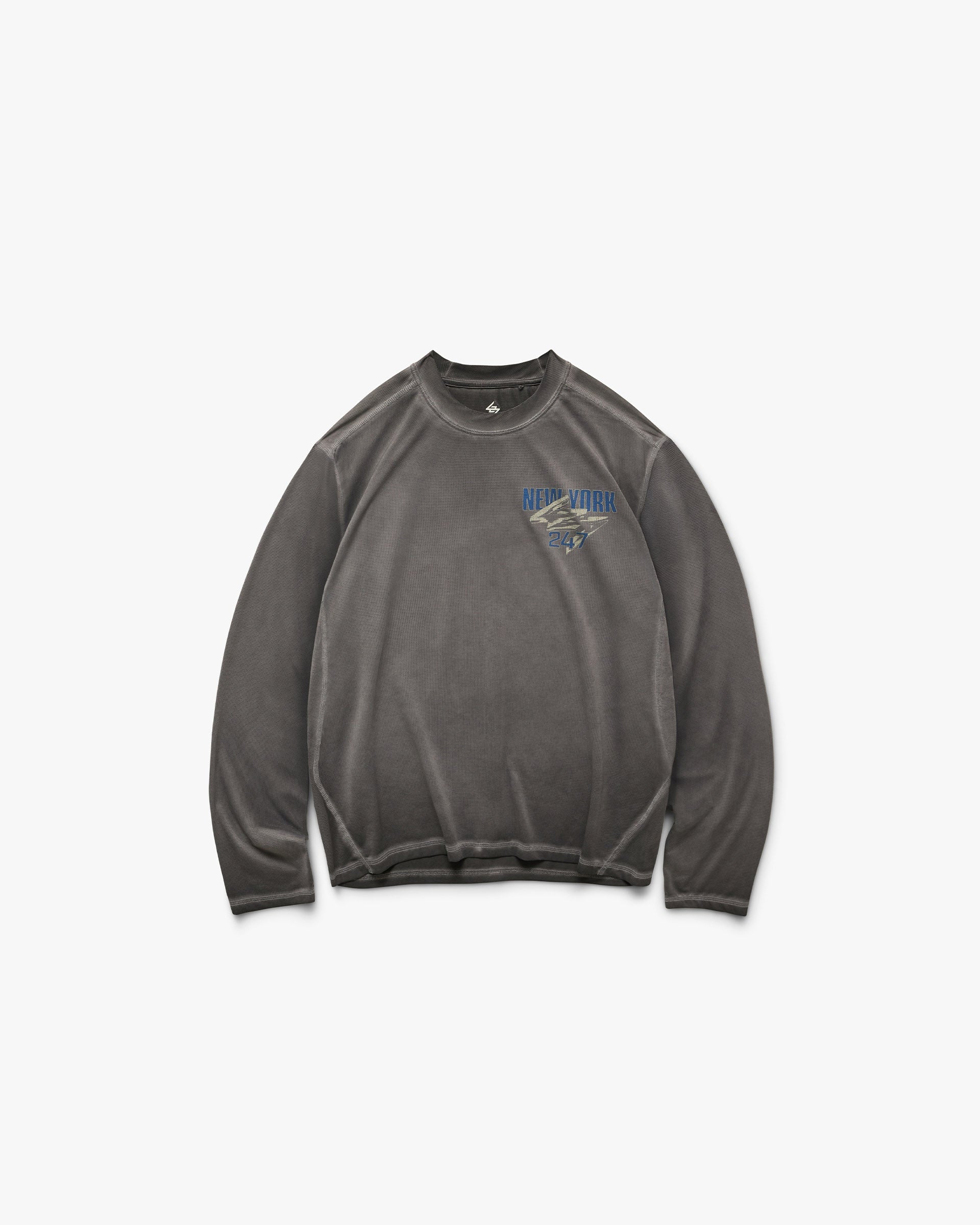 247 New York Long Sleeve T-Shirt - Washed Grey