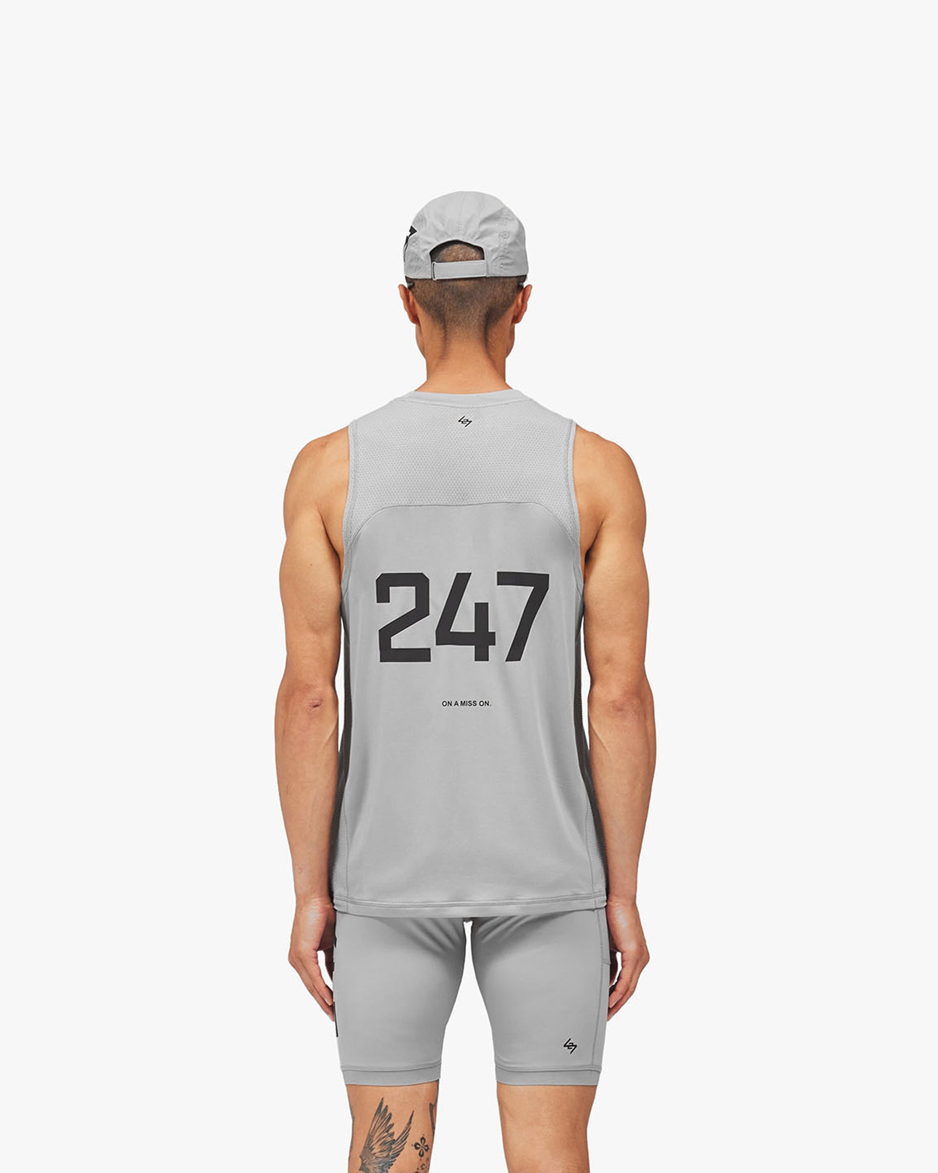 247 Numbers Vest - Ash Grey