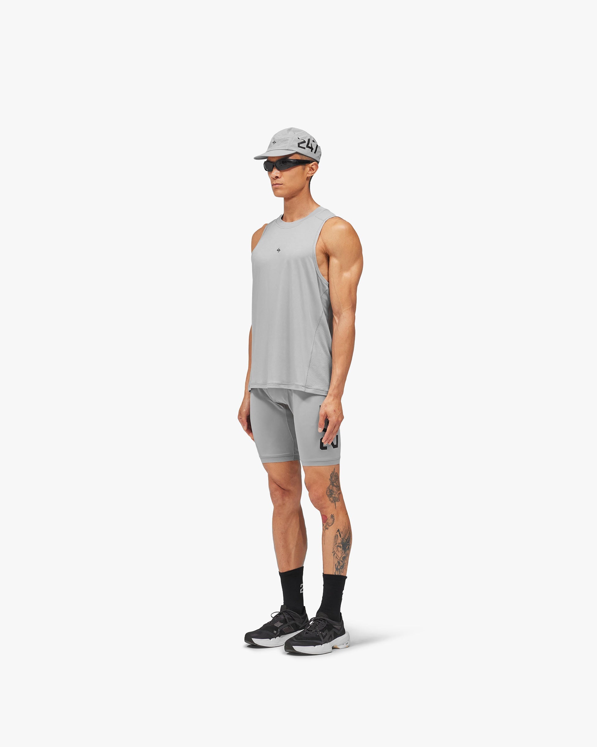 247 Numbers Vest - Ash Grey