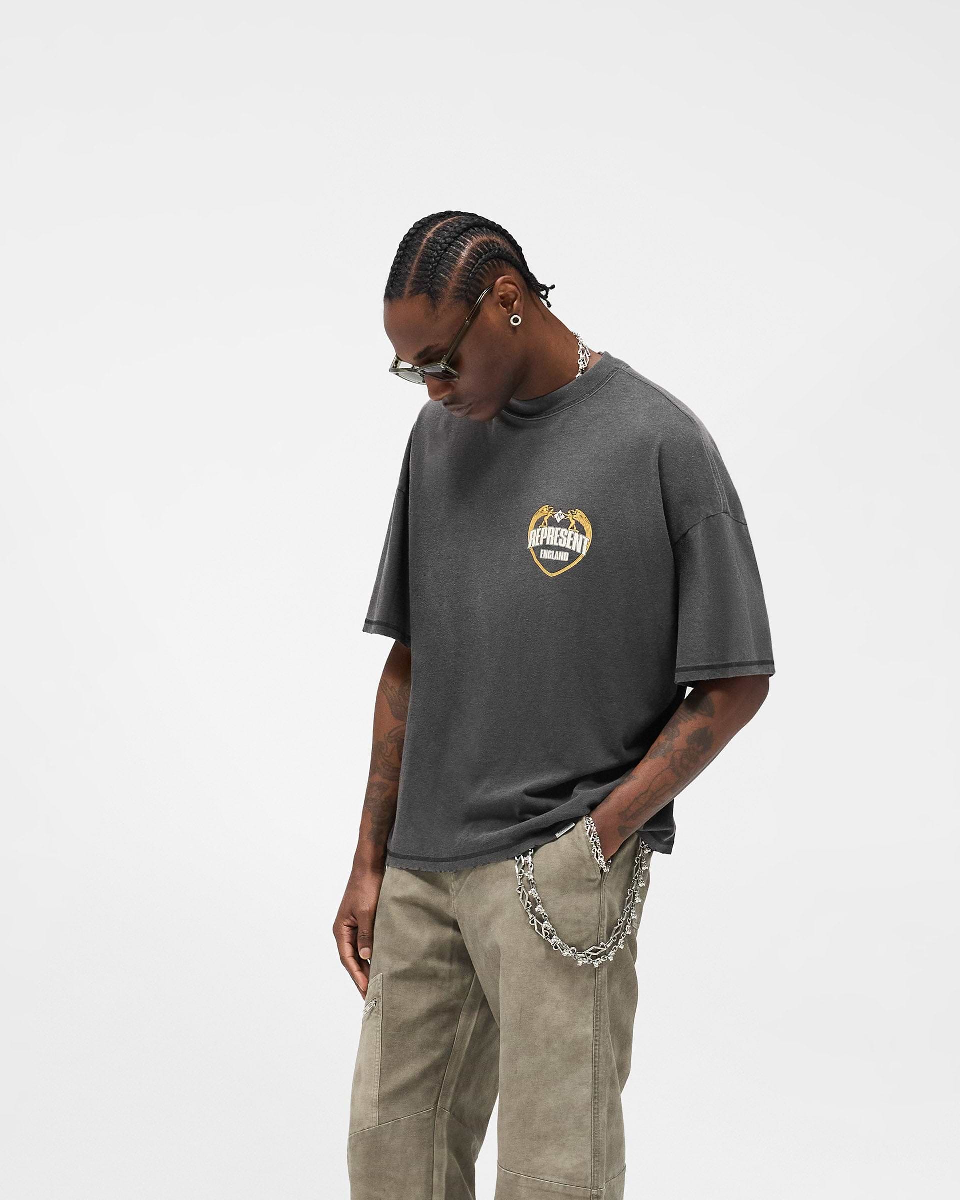 Angel Border T-Shirt - Stained Black